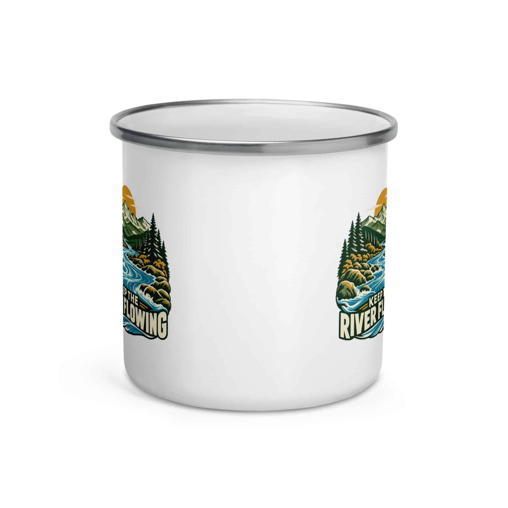 Enamel Camp Mug: Keep the river flowing