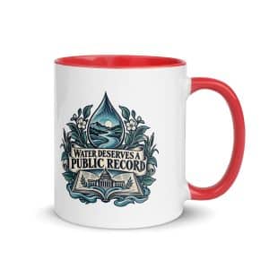 Color Inside Coffee Mug: Water deserves a public record - 11 oz - Main