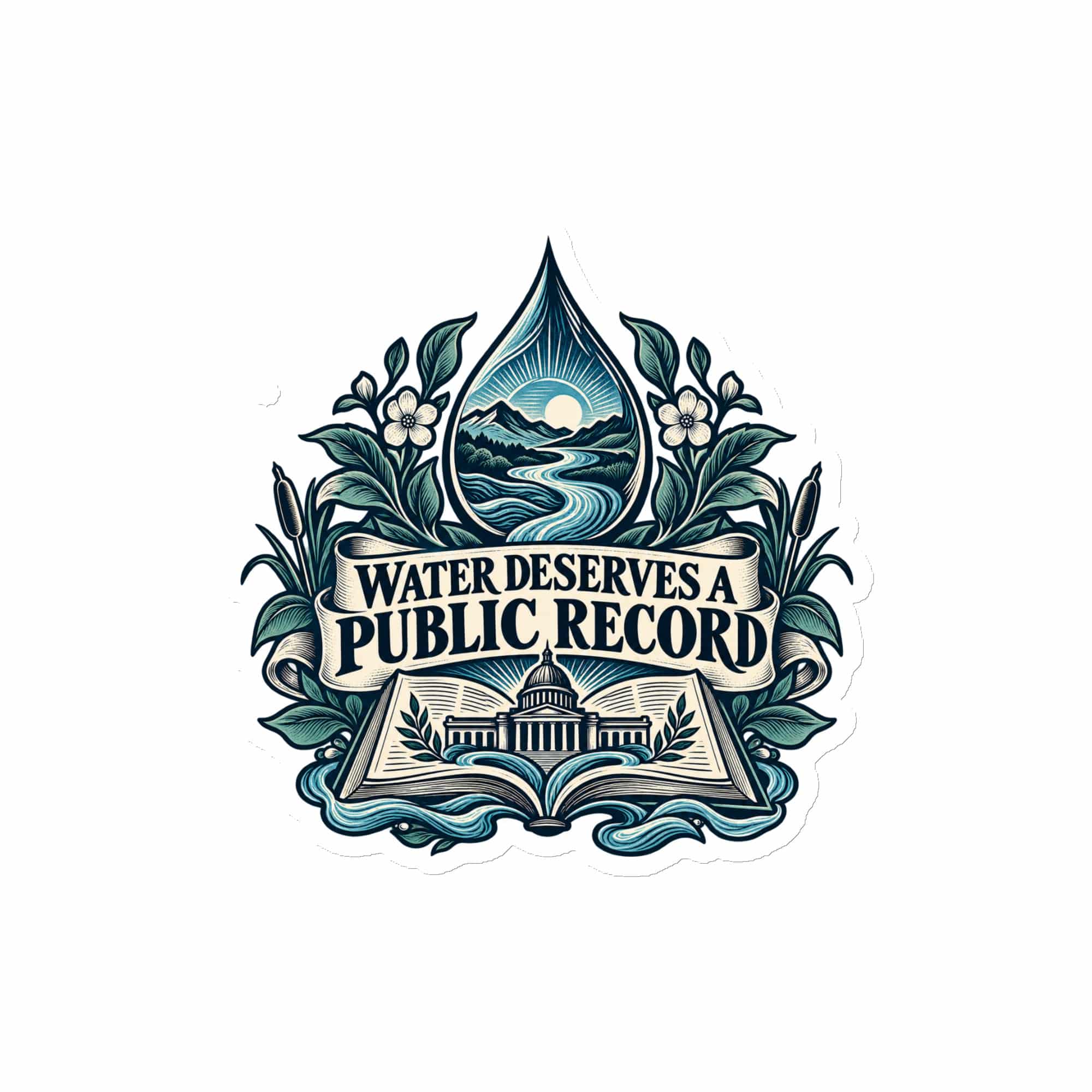 Die-Cut Magnet: Water deserves a public record