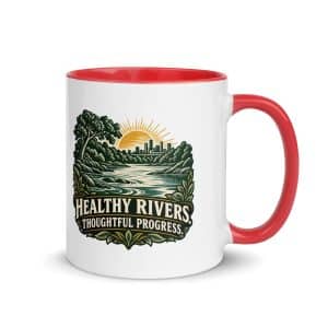 Color Inside Coffee Mug: Healthy rivers. Thoughtful progress. - 11 oz - Main