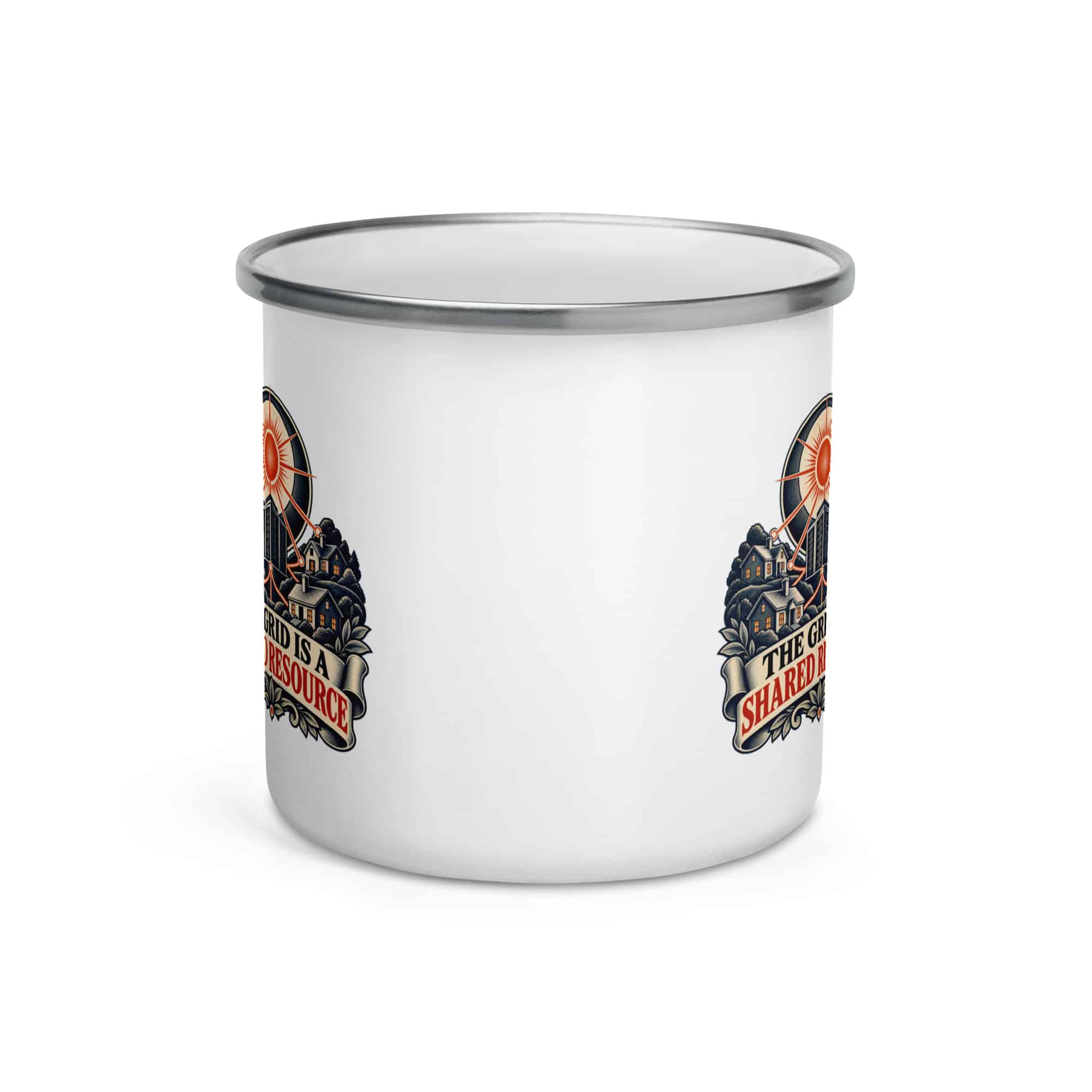 Enamel Camp Mug: The grid is a shared resource