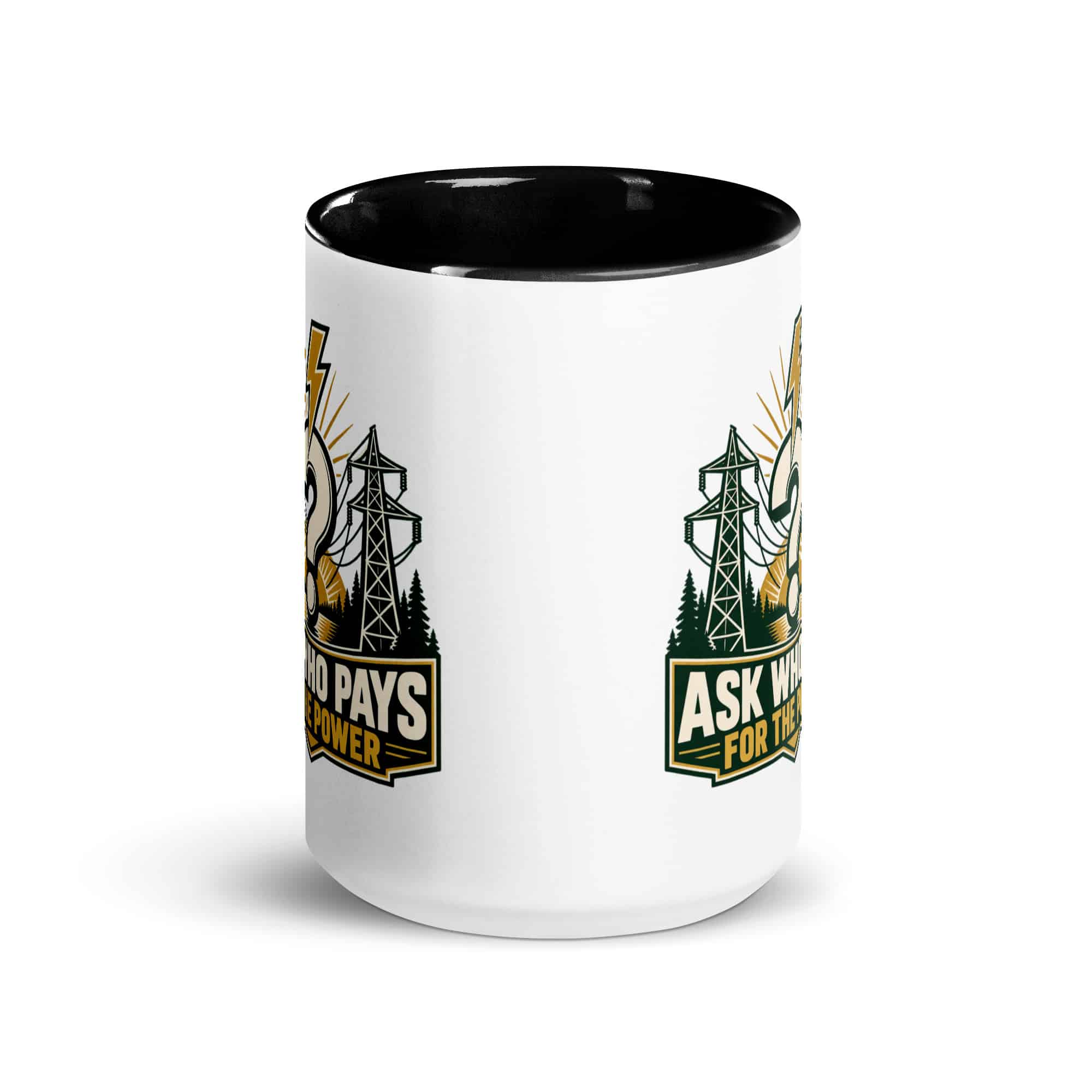 Color Inside Coffee Mug: Ask who pays for the power