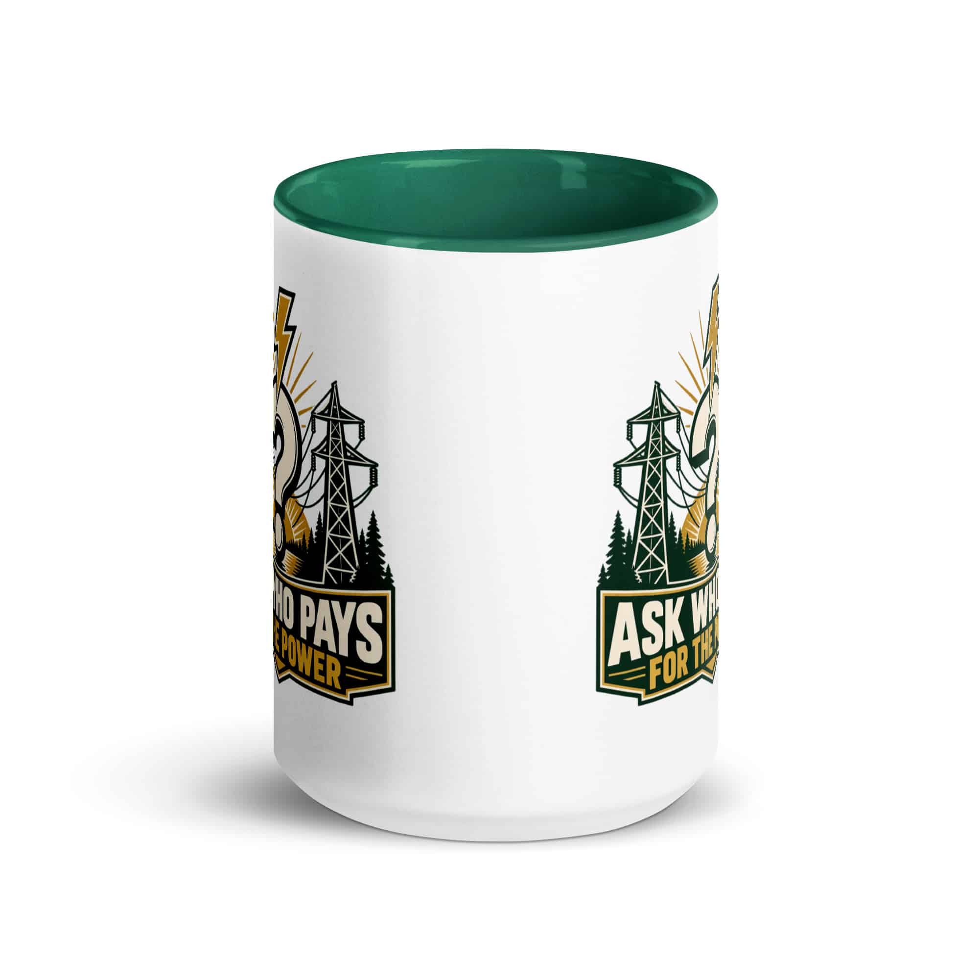 Color Inside Coffee Mug: Ask who pays for the power