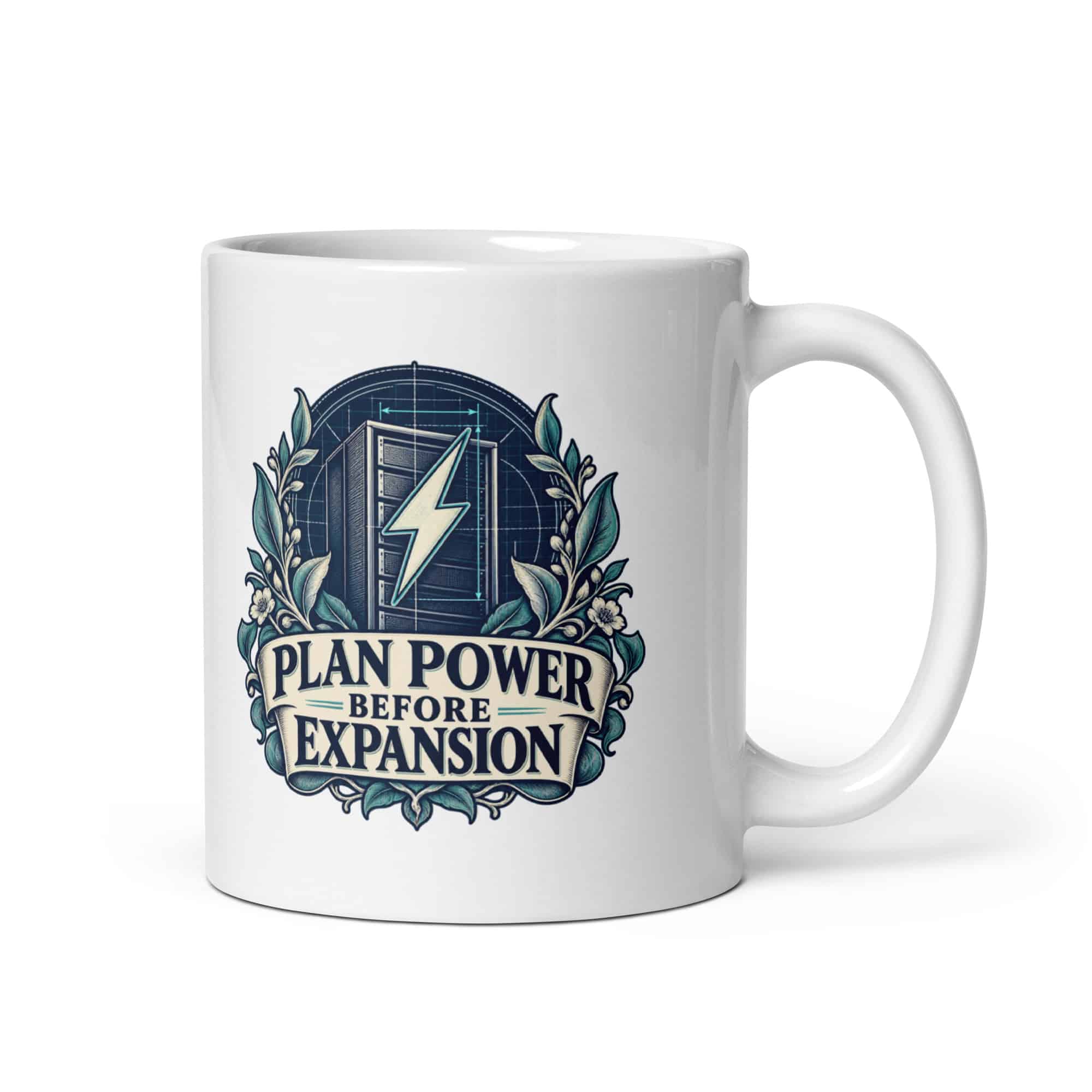 White Ceramic Coffee Mug: Plan power before expansion