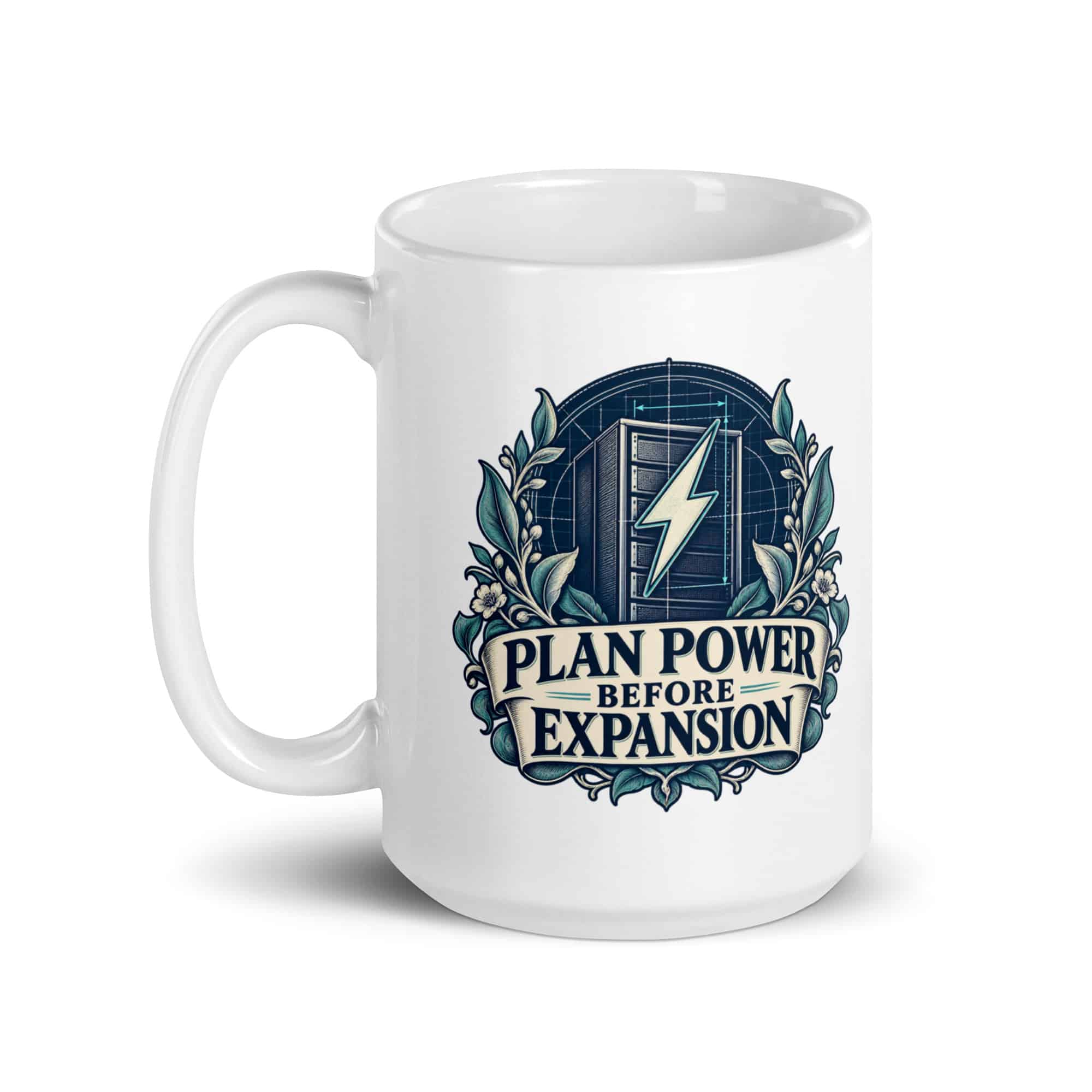 White Ceramic Coffee Mug: Plan power before expansion