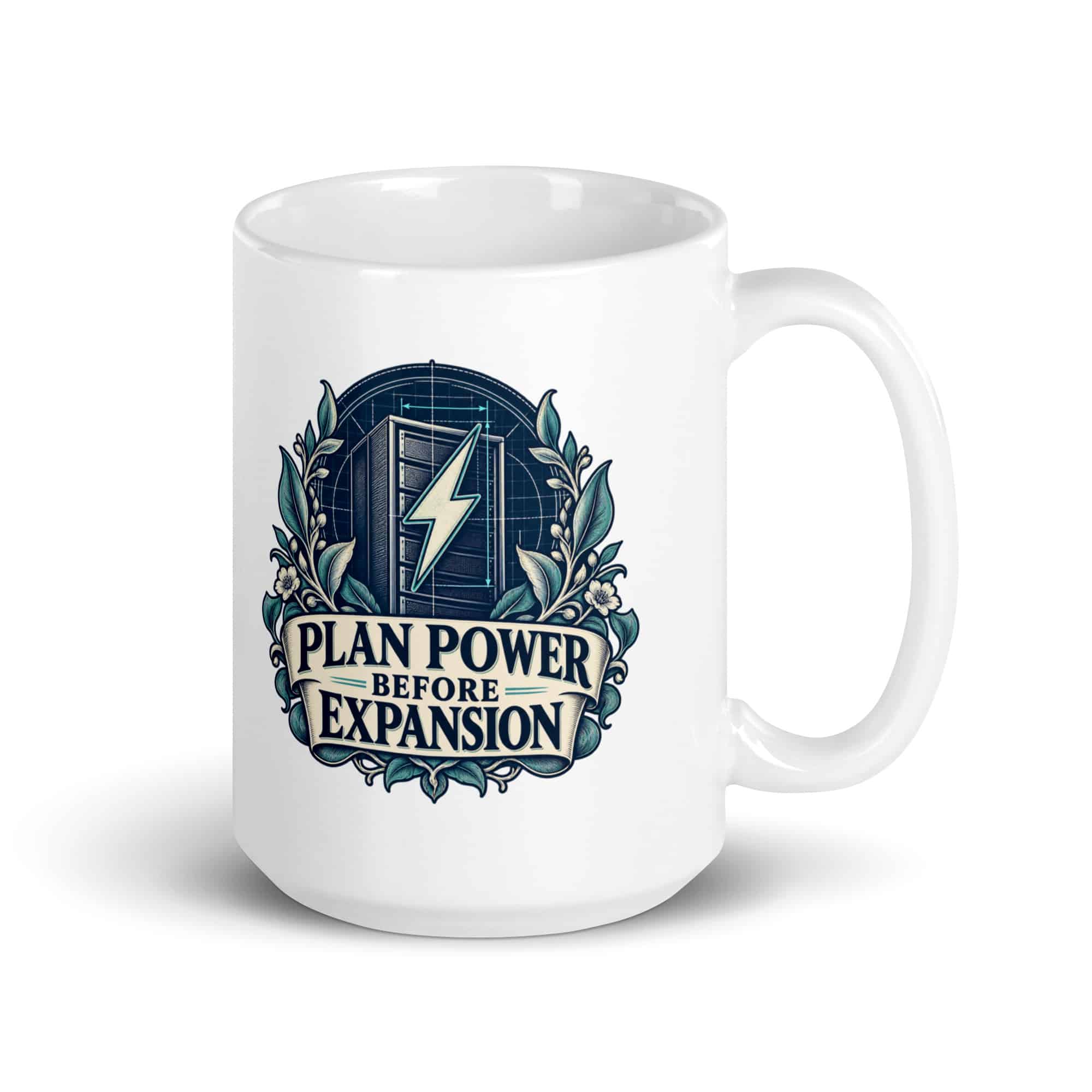 White Ceramic Coffee Mug: Plan power before expansion