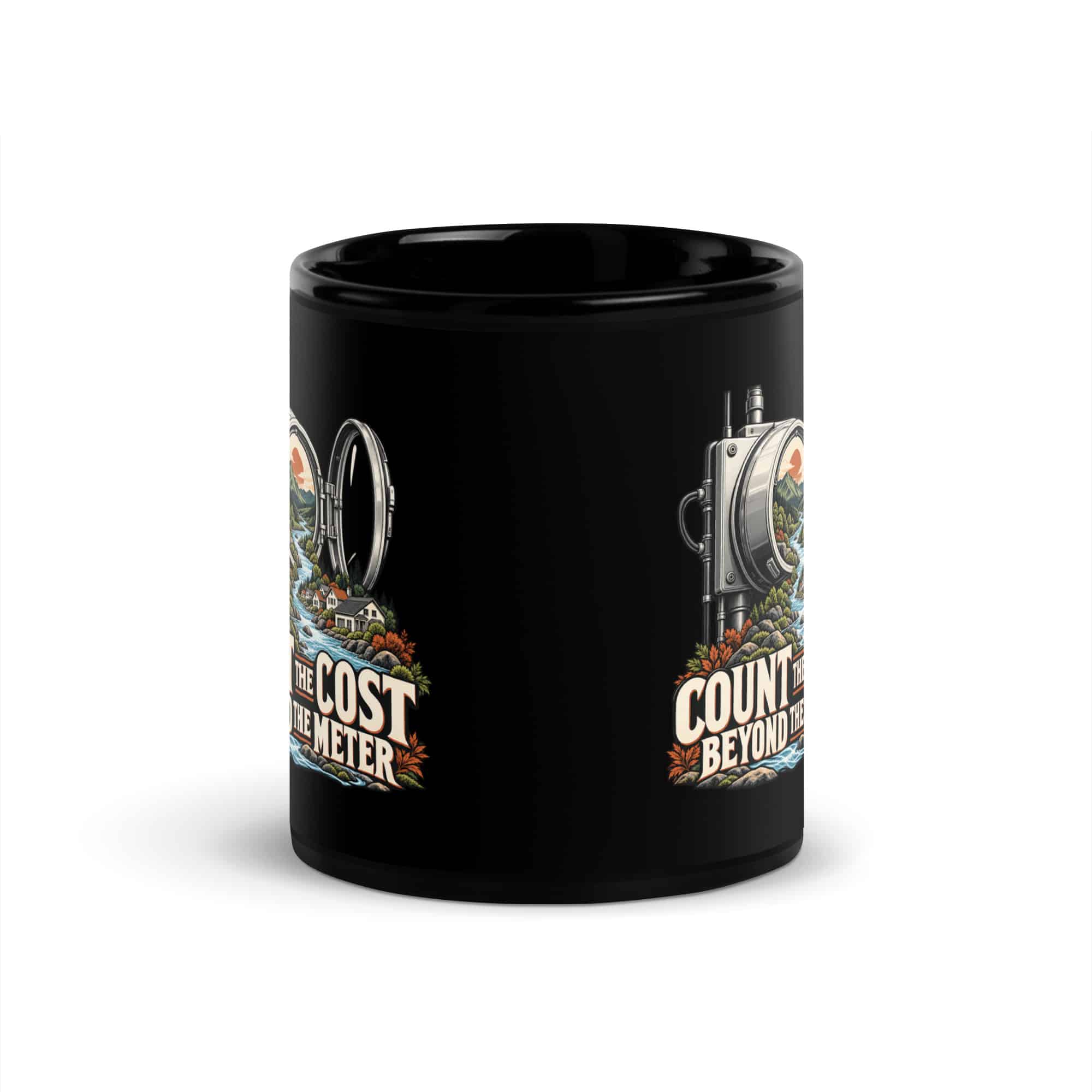 Black Glossy Coffee Mug: Count the cost beyond the meter