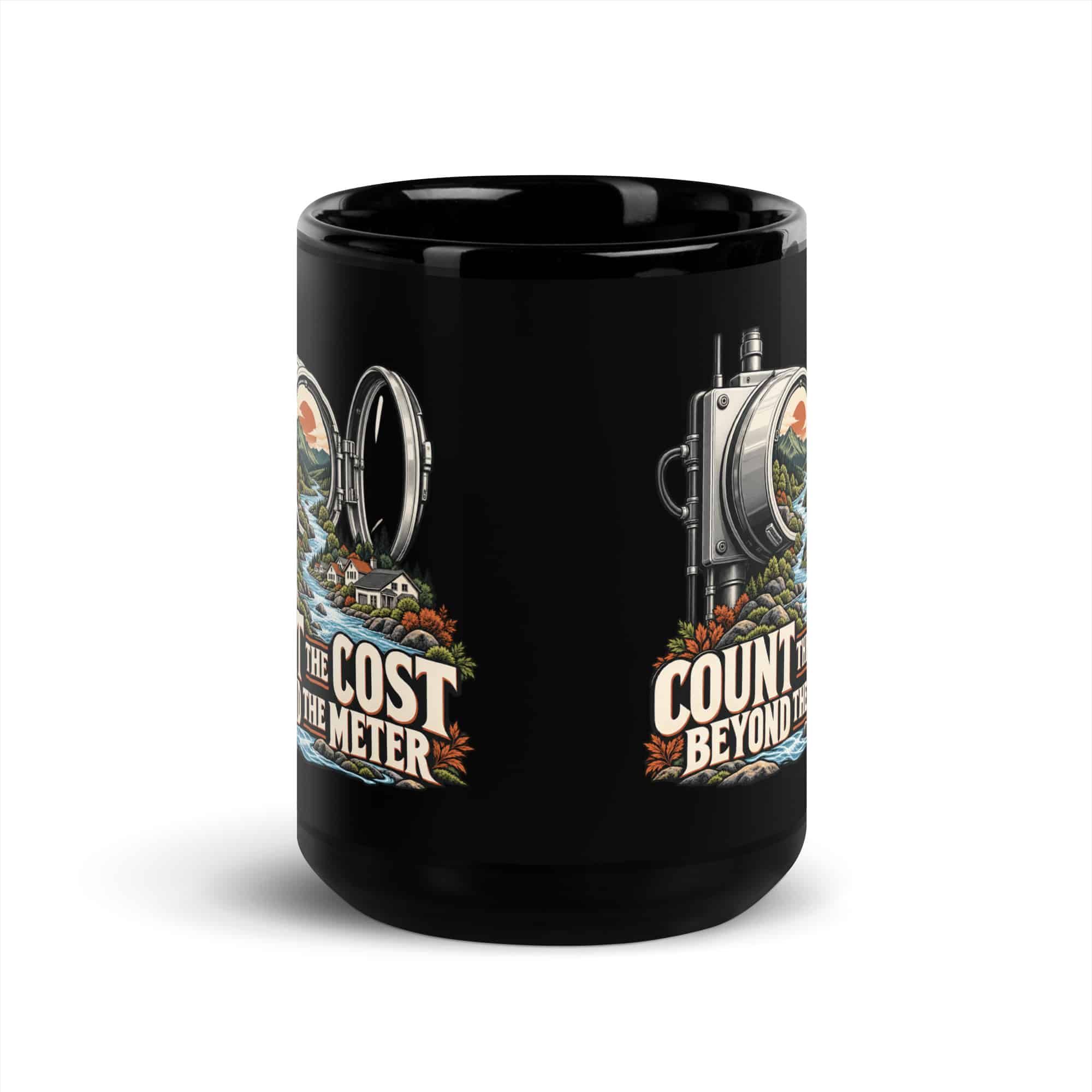 Black Glossy Coffee Mug: Count the cost beyond the meter