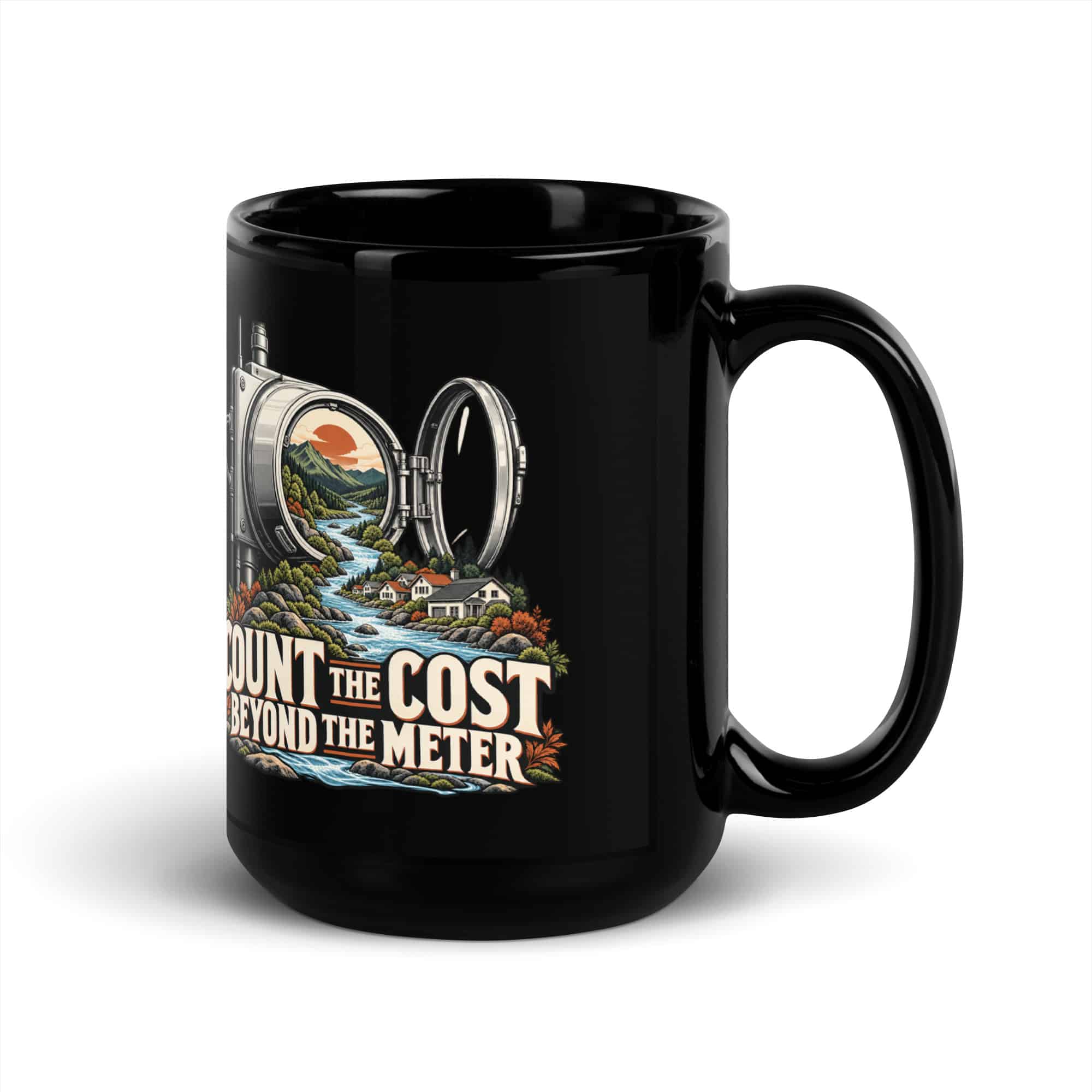 Black Glossy Coffee Mug: Count the cost beyond the meter
