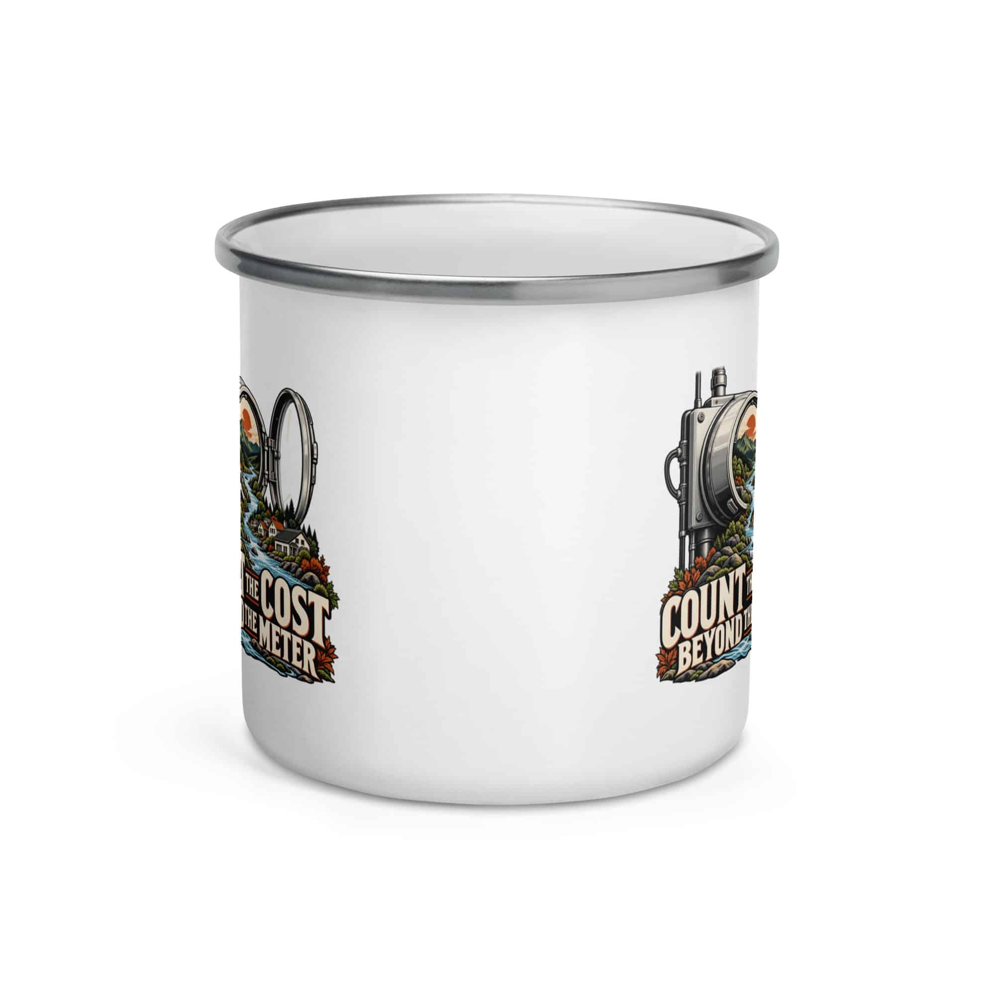 Enamel Camp Mug: Count the cost beyond the meter