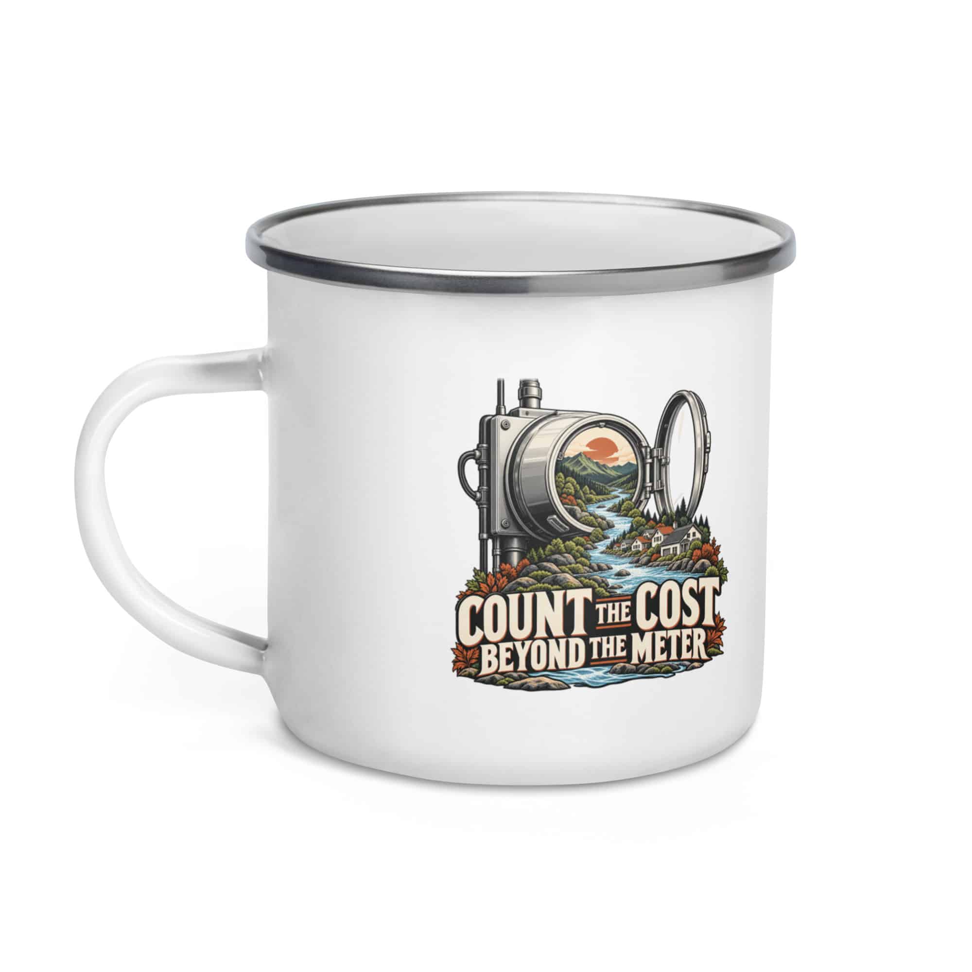 Enamel Camp Mug: Count the cost beyond the meter