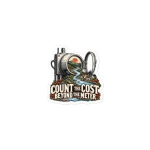 Vinyl Sticker: Count the cost beyond the meter - 3x3 - Main