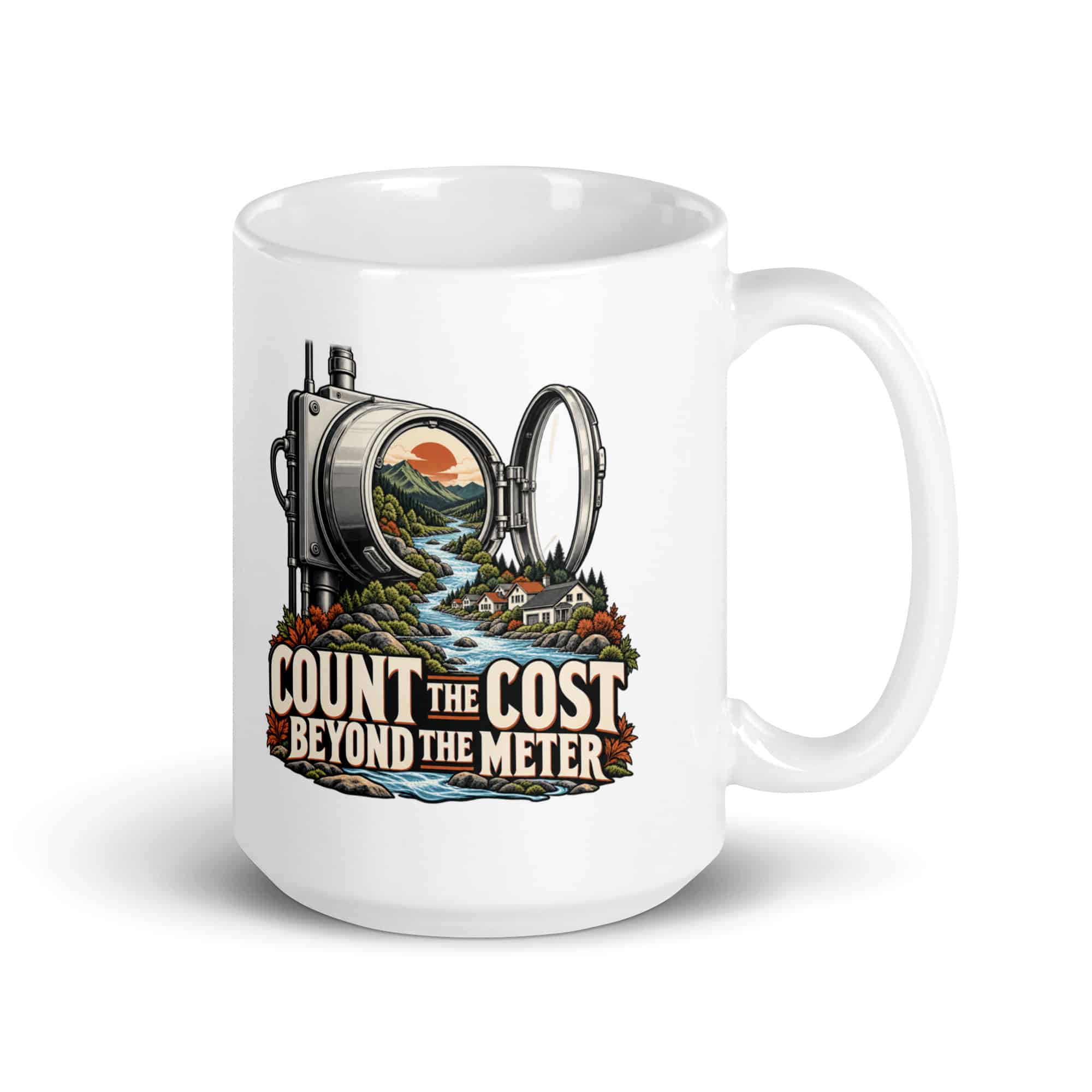 White Ceramic Coffee Mug: Count the cost beyond the meter
