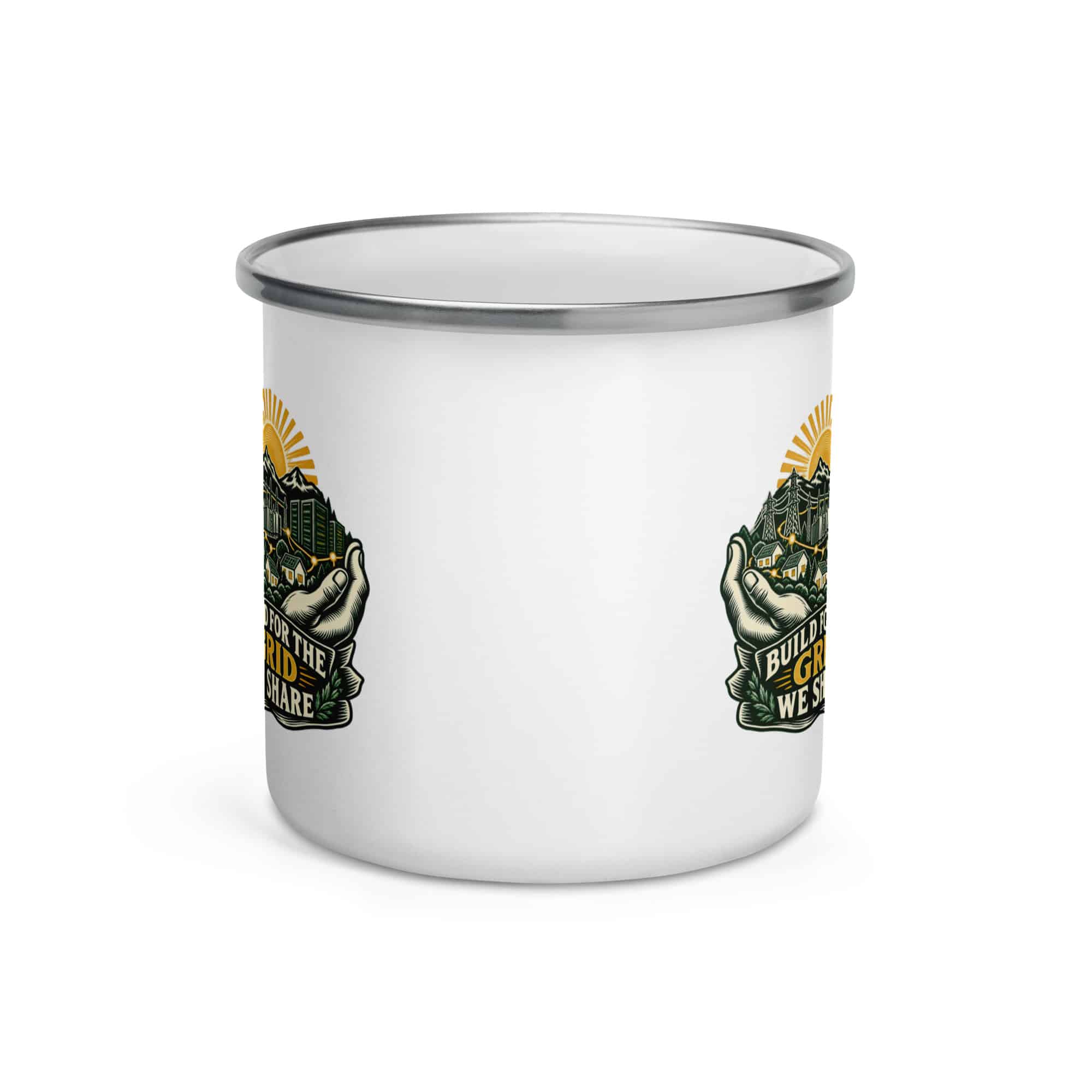 Enamel Camp Mug: Build for the grid we share
