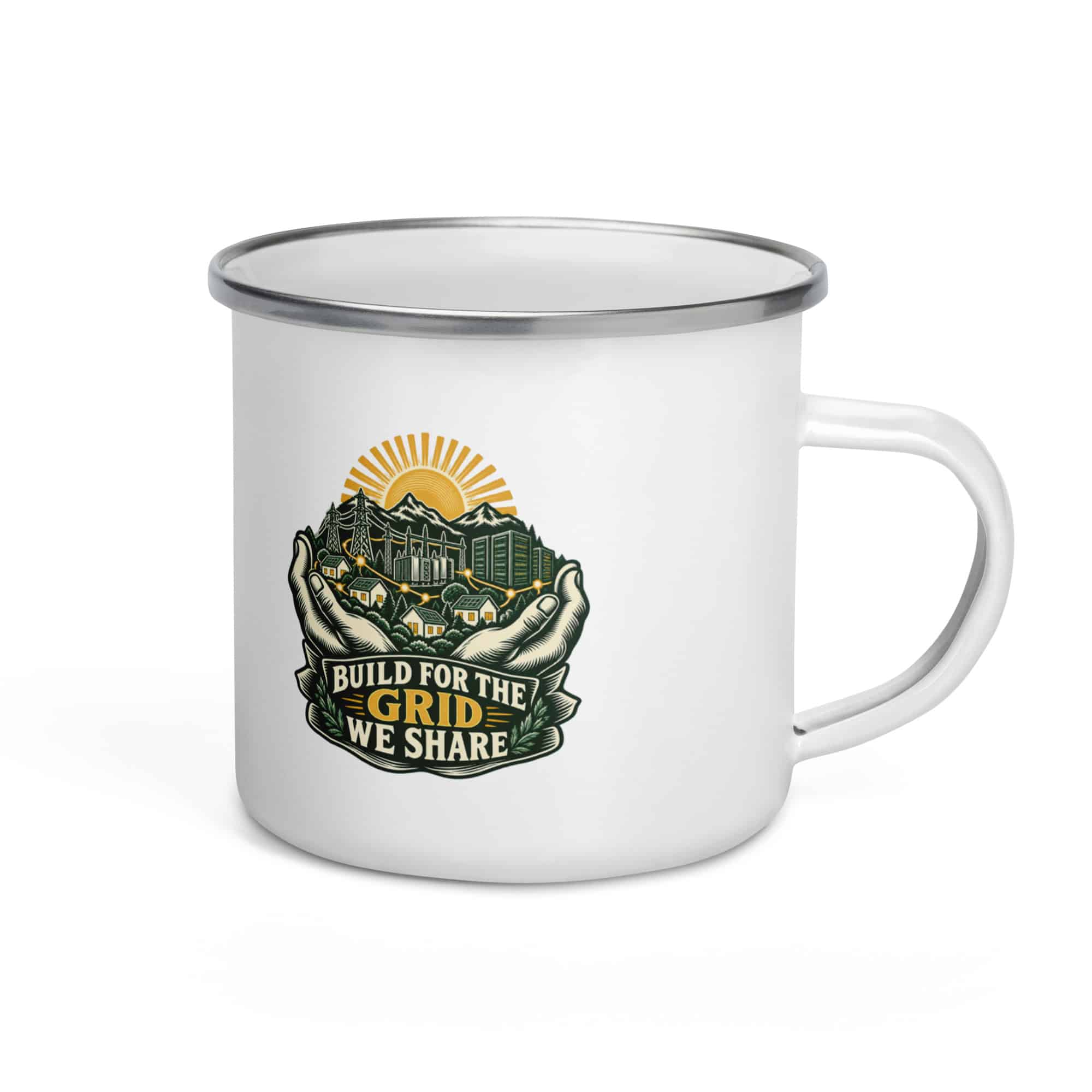 Enamel Camp Mug: Build for the grid we share