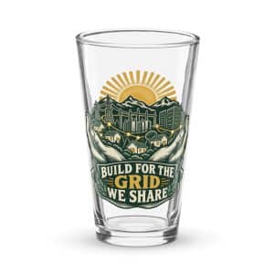 Pint Glass: Build for the grid we share - 16 oz - Main