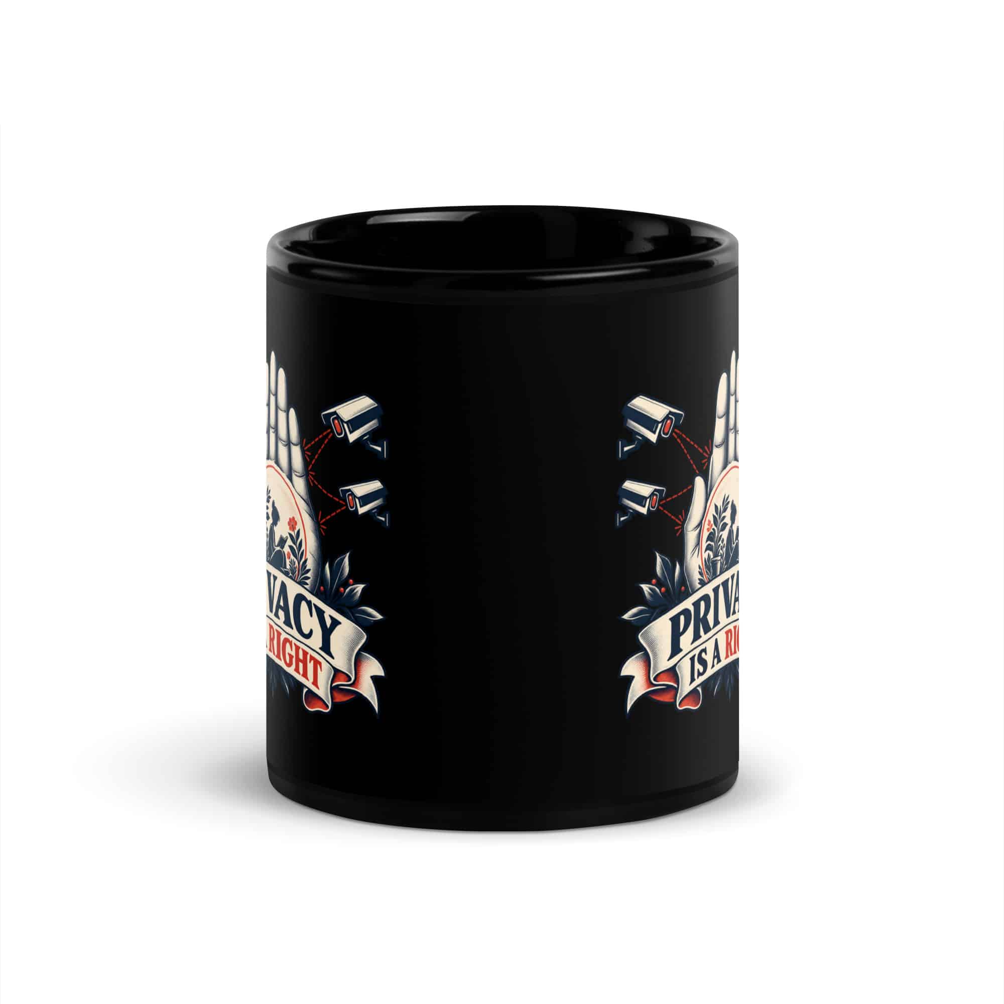 Black Glossy Coffee Mug: Privacy is a right