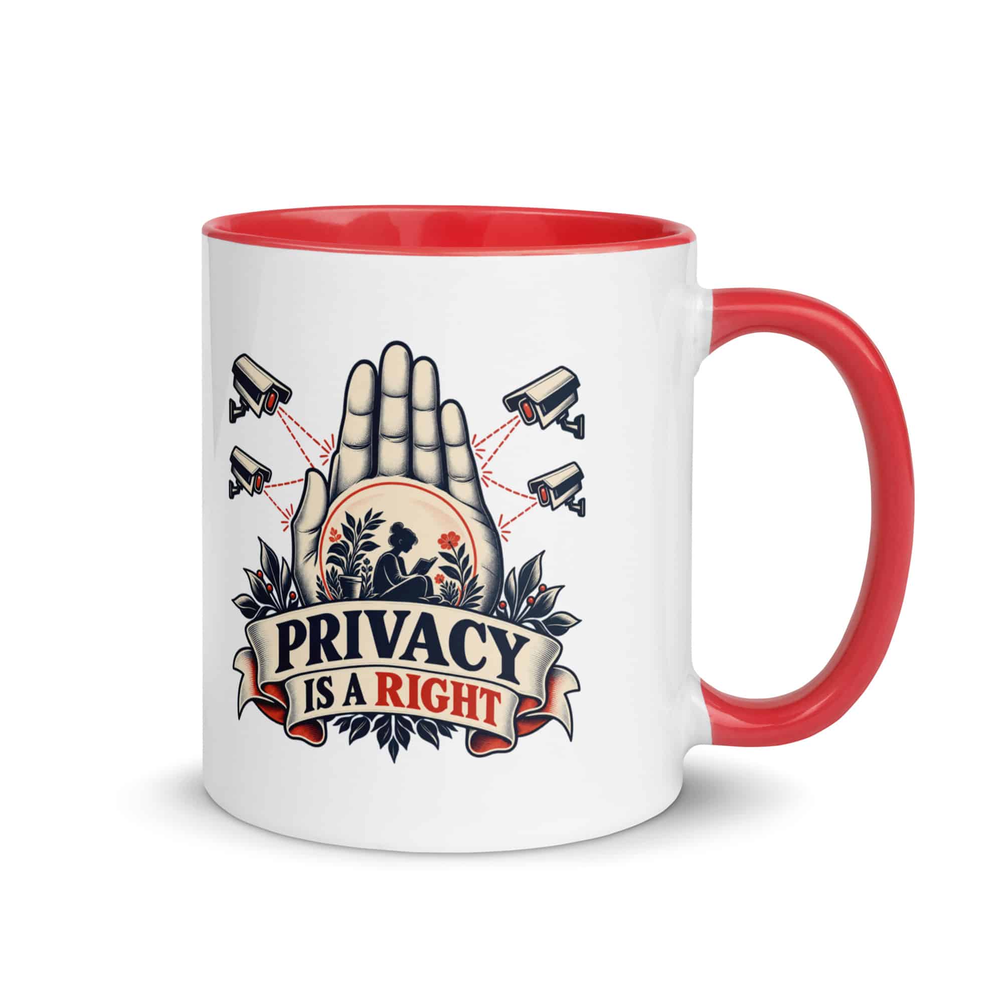 Color Inside Coffee Mug: Privacy is a right
