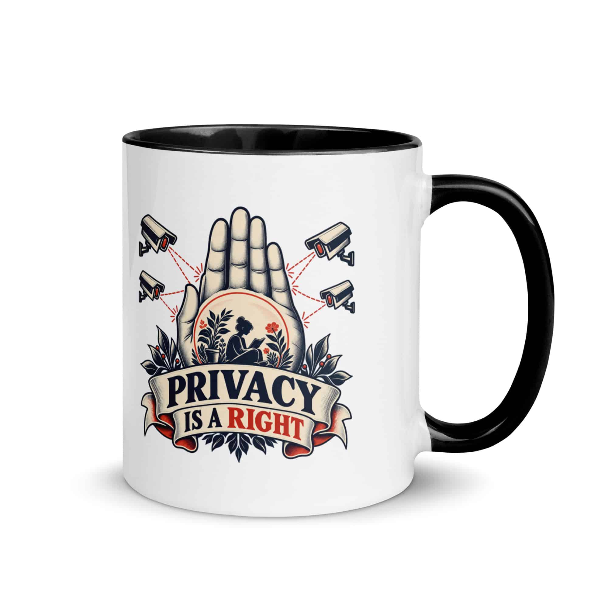 Color Inside Coffee Mug: Privacy is a right