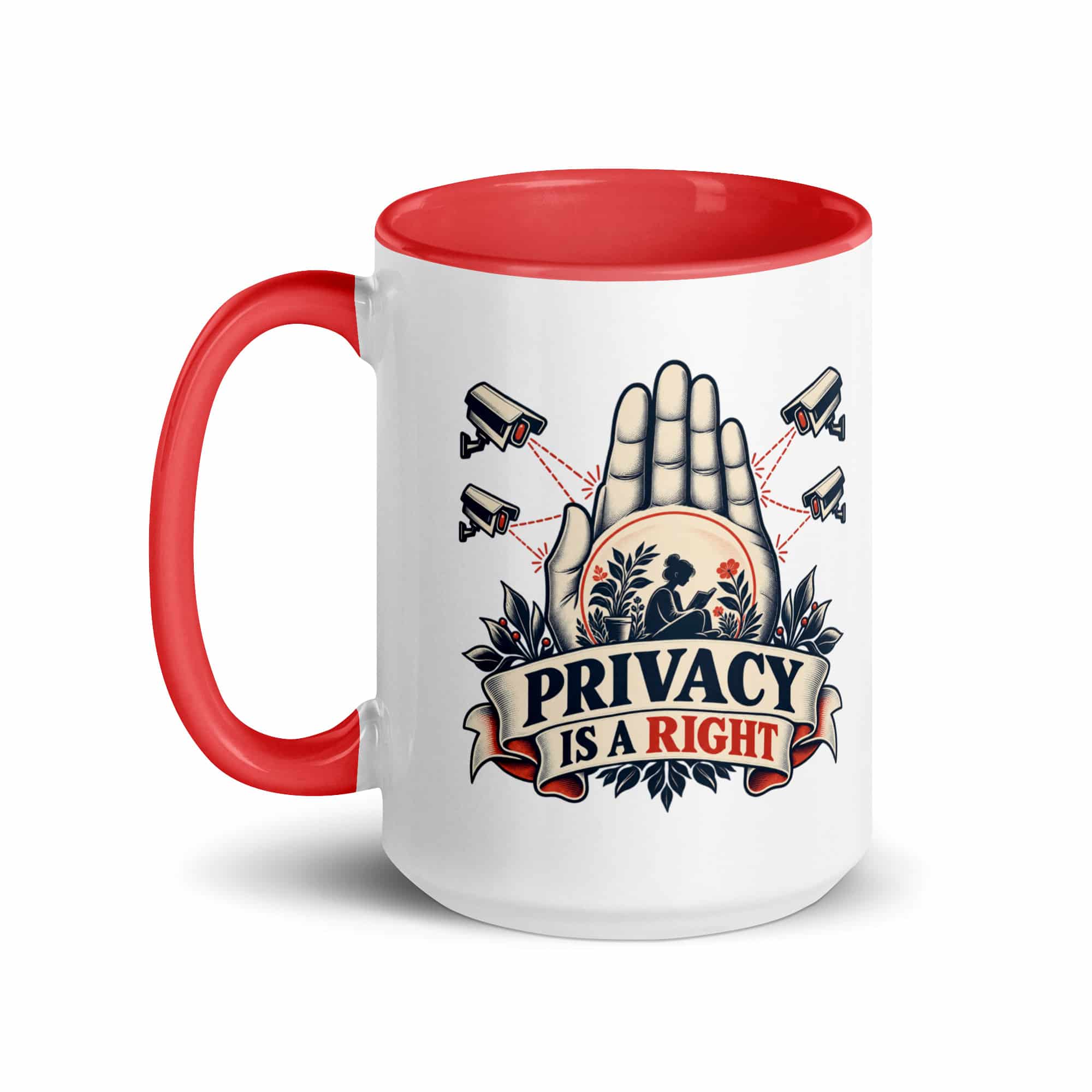 Color Inside Coffee Mug: Privacy is a right
