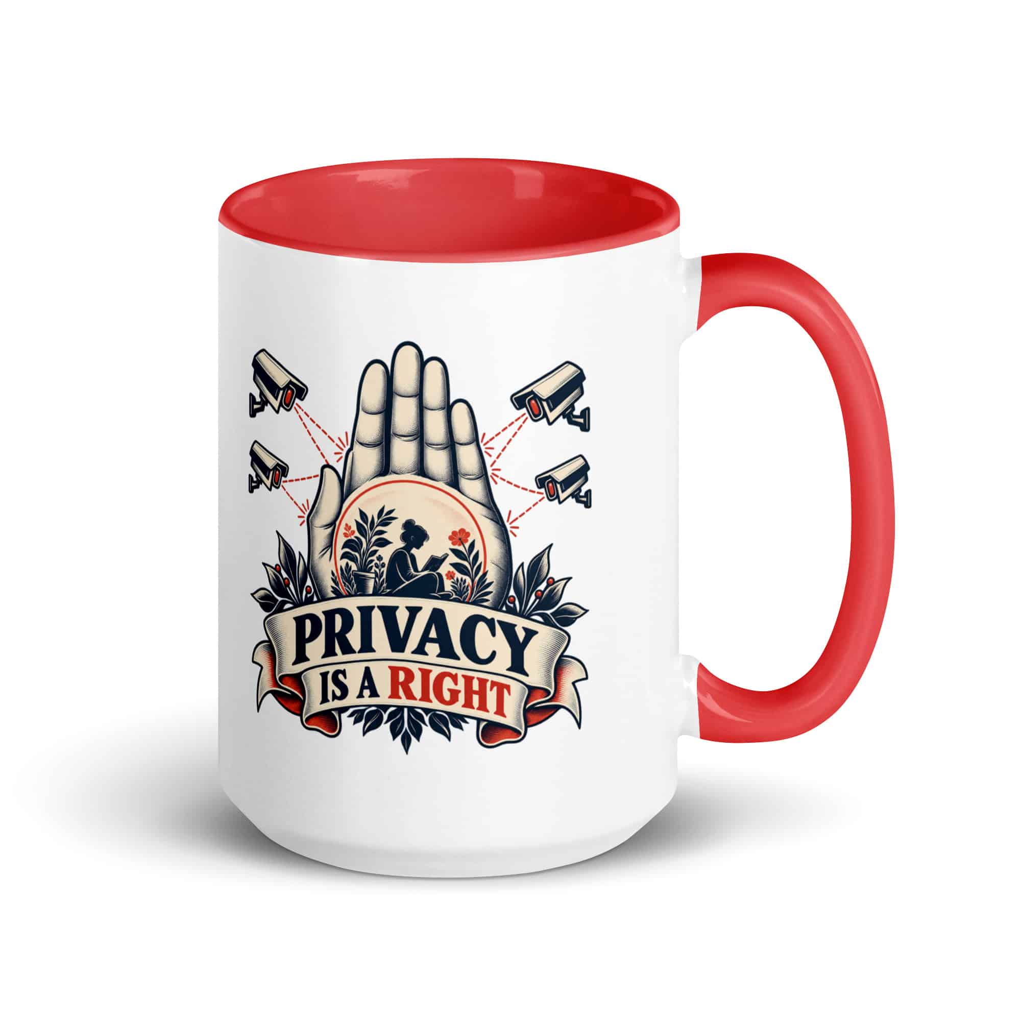 Color Inside Coffee Mug: Privacy is a right