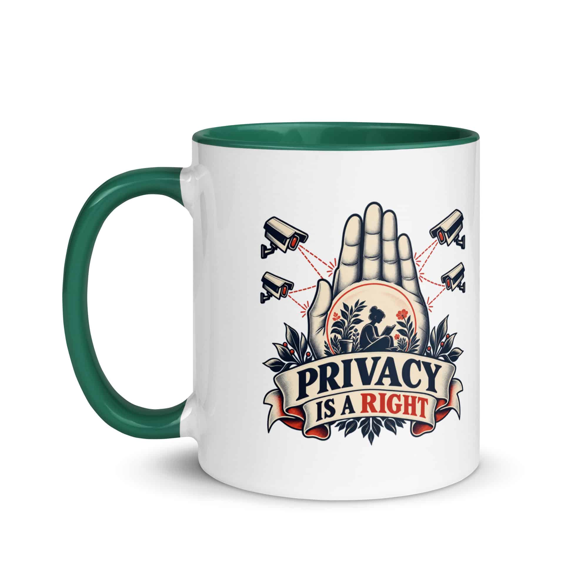 Color Inside Coffee Mug: Privacy is a right