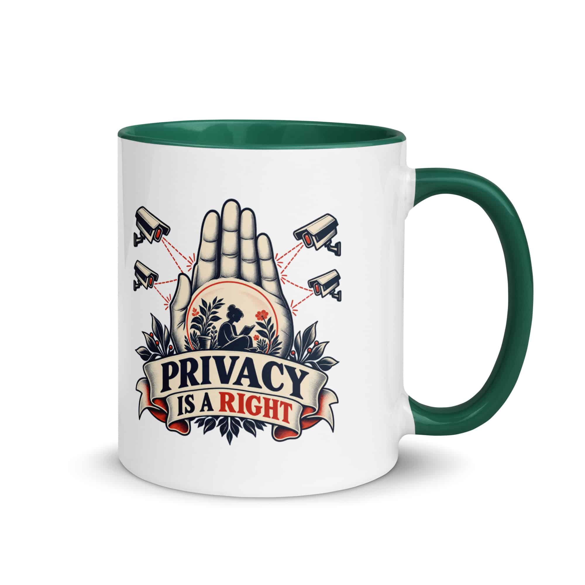 Color Inside Coffee Mug: Privacy is a right
