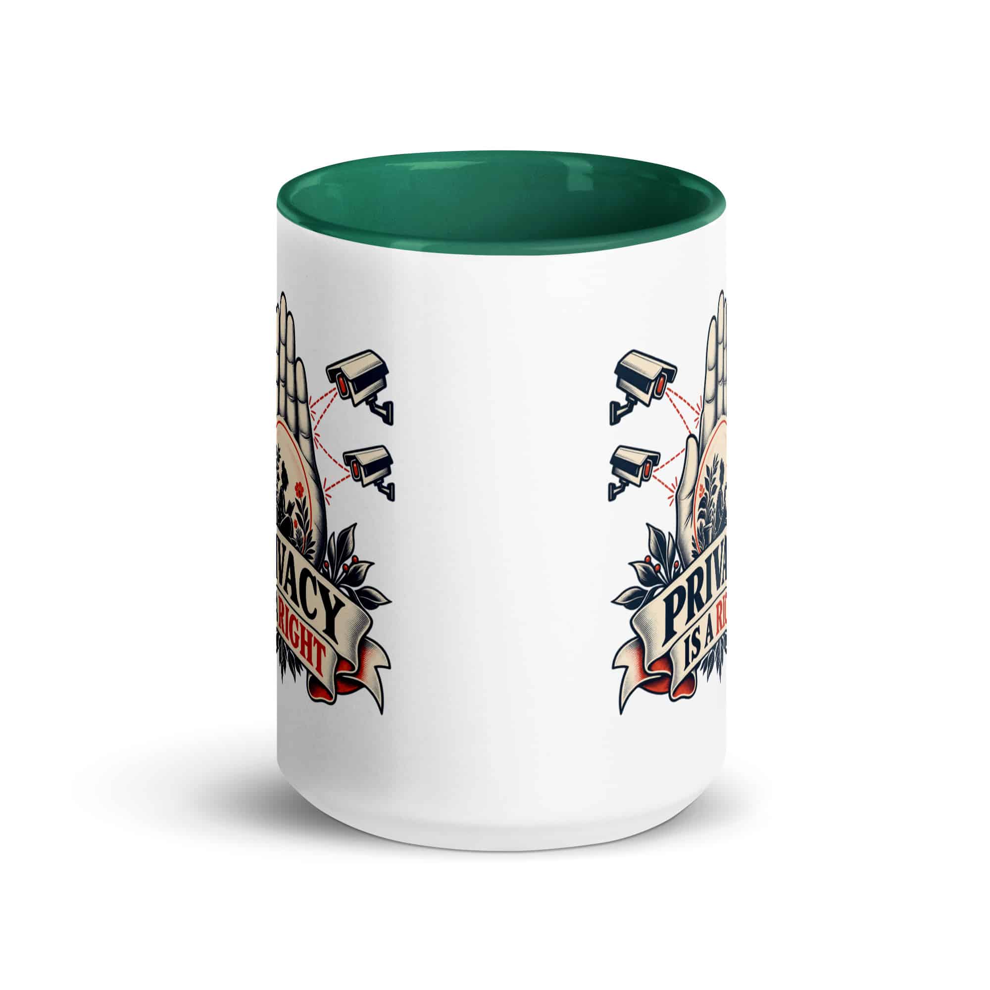 Color Inside Coffee Mug: Privacy is a right
