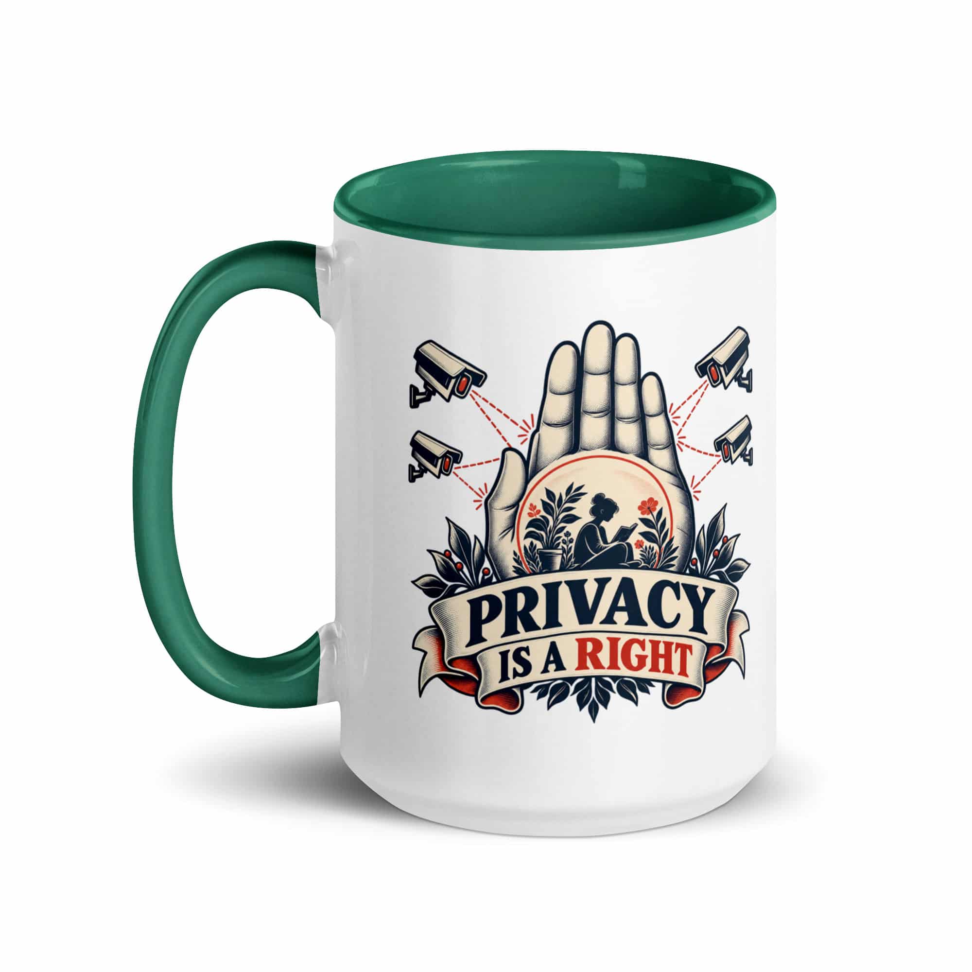Color Inside Coffee Mug: Privacy is a right