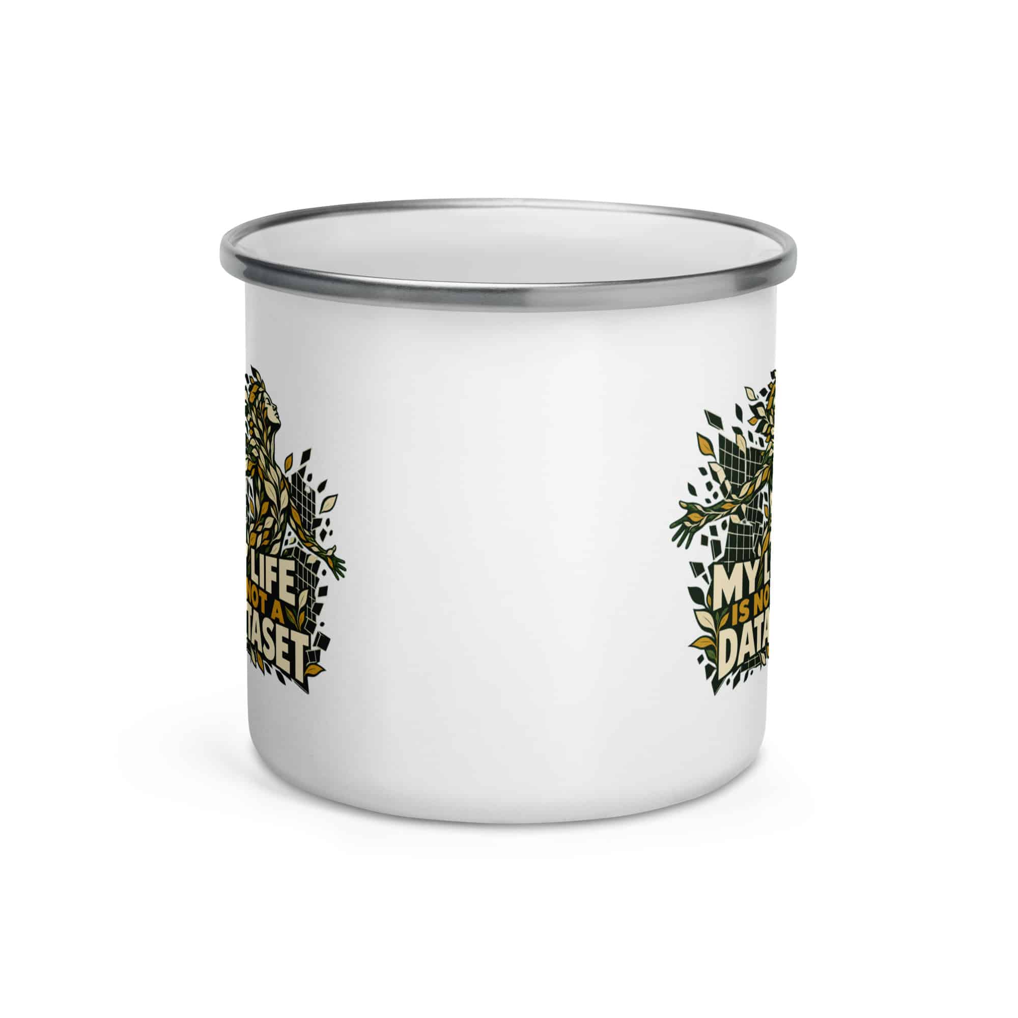 Enamel Camp Mug: My life is not a dataset