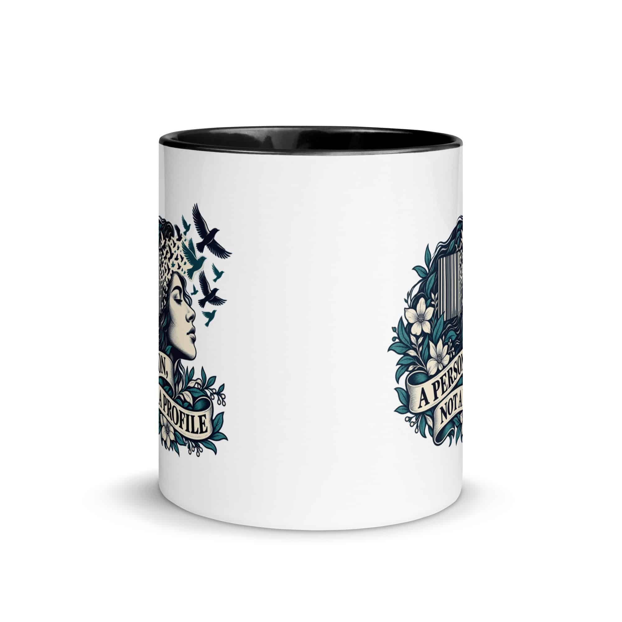Color Inside Coffee Mug: A person, not a profile