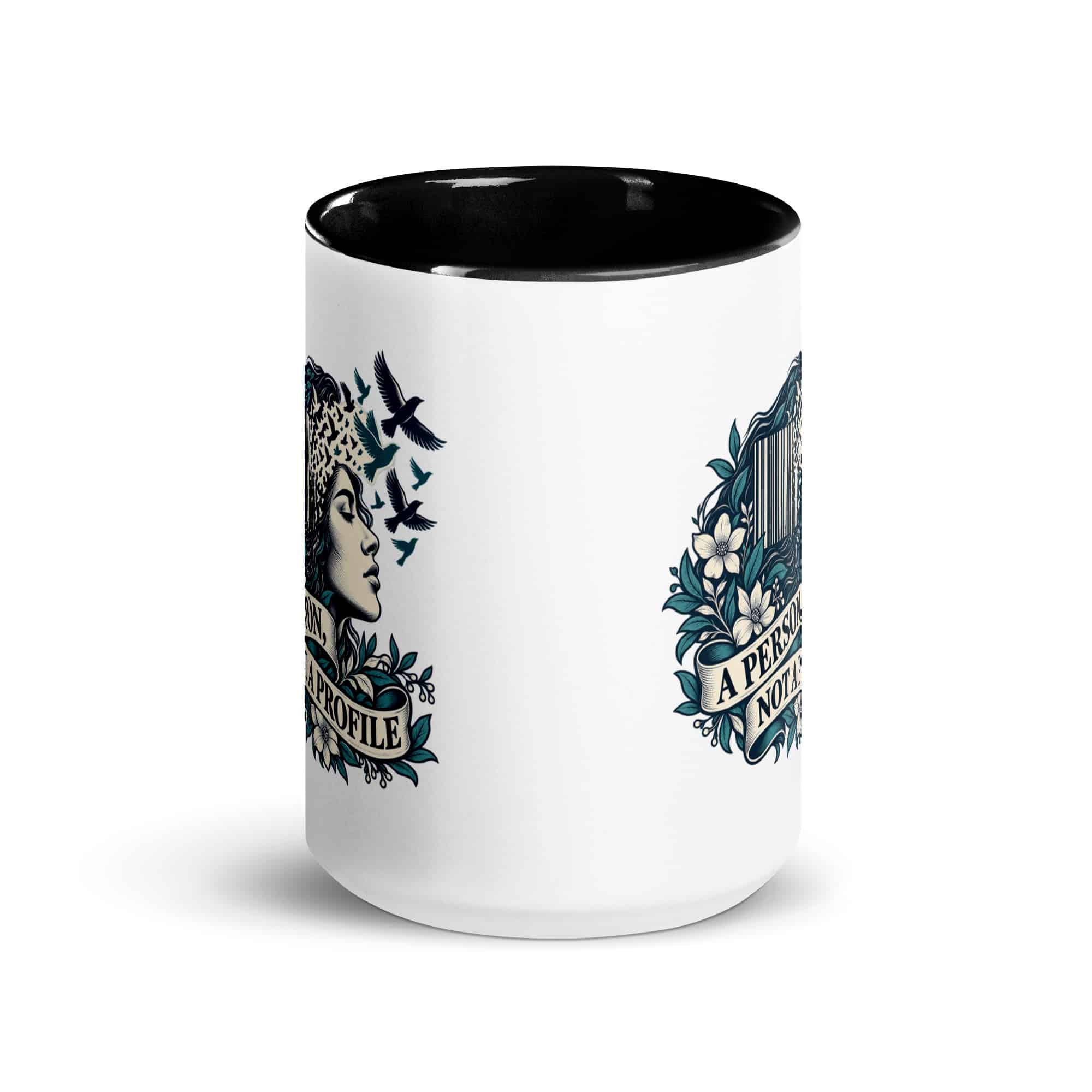 Color Inside Coffee Mug: A person, not a profile