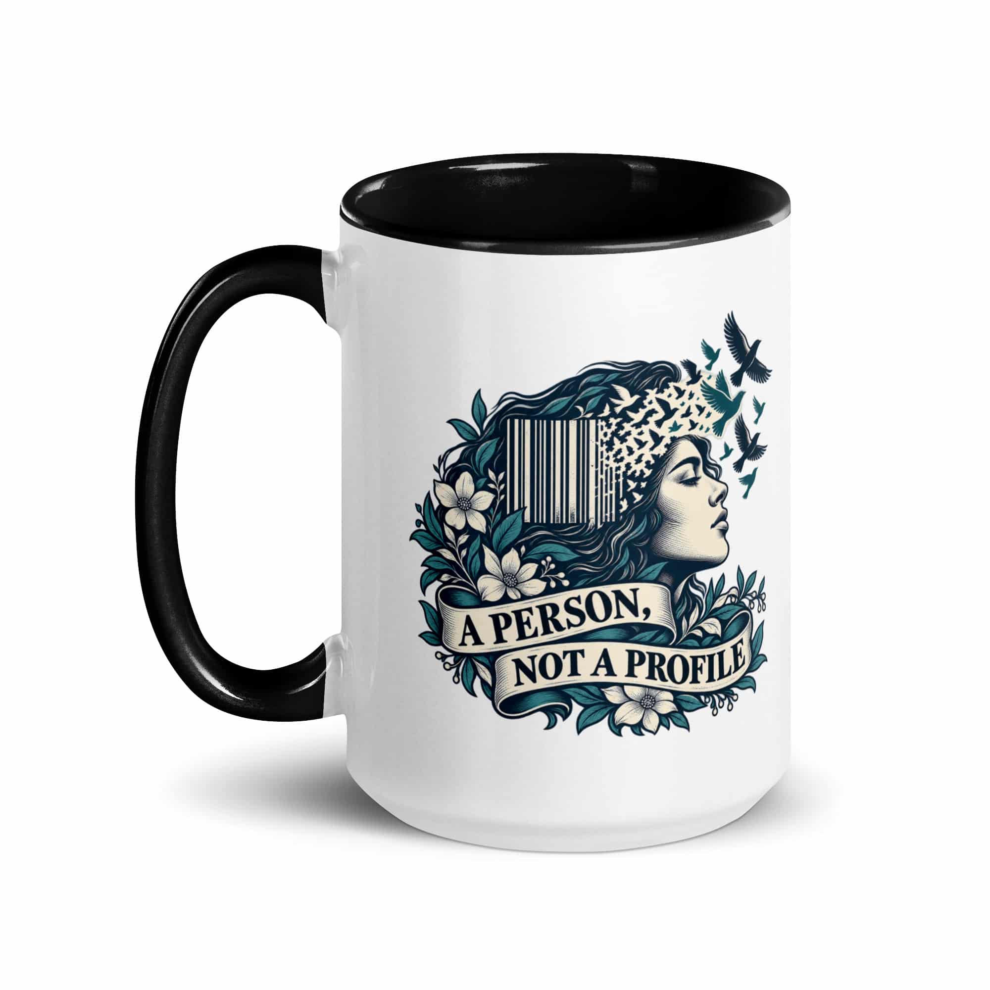 Color Inside Coffee Mug: A person, not a profile