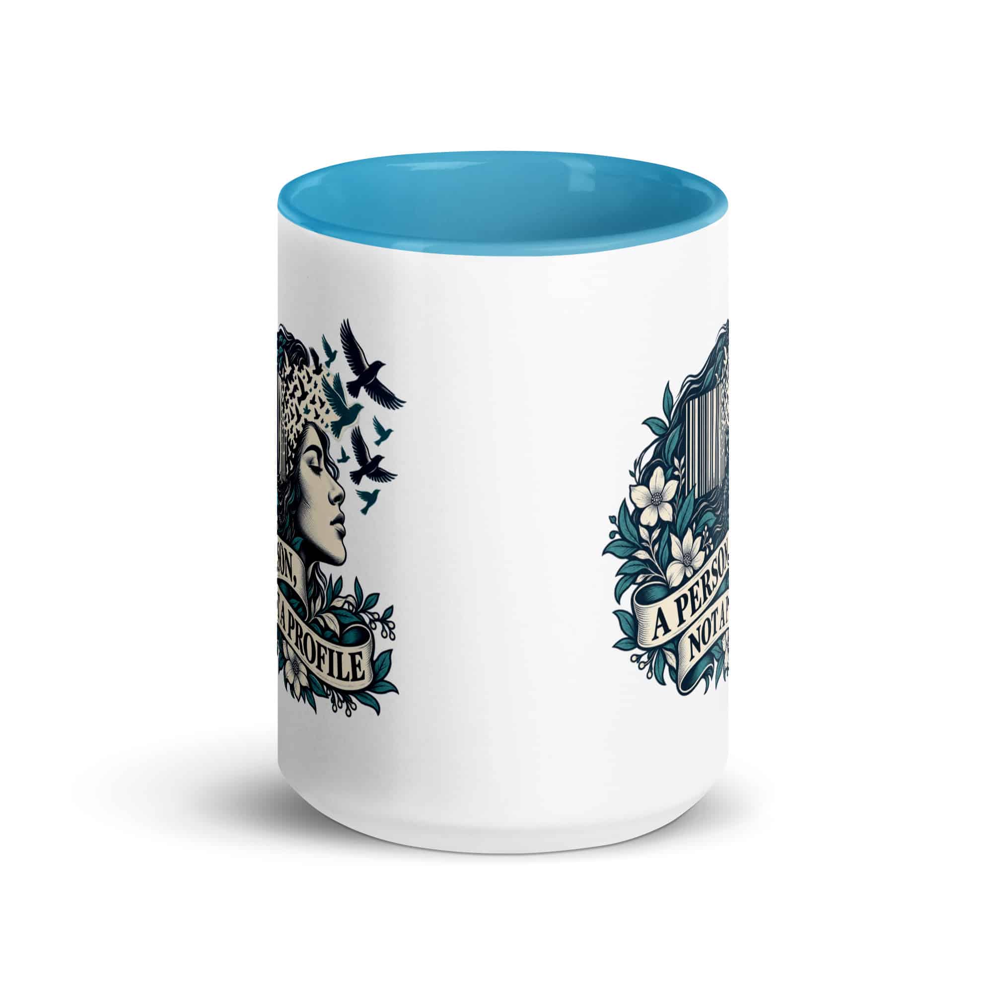 Color Inside Coffee Mug: A person, not a profile