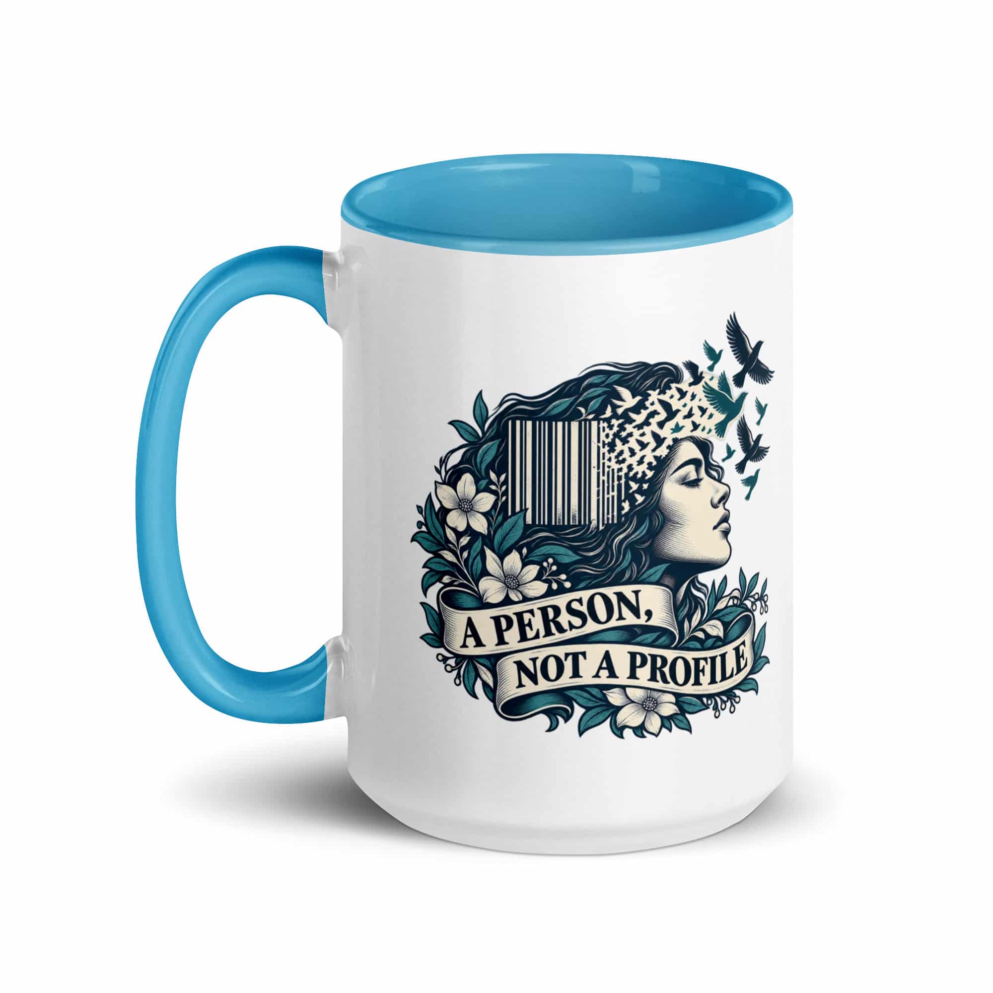 Color Inside Coffee Mug: A person, not a profile