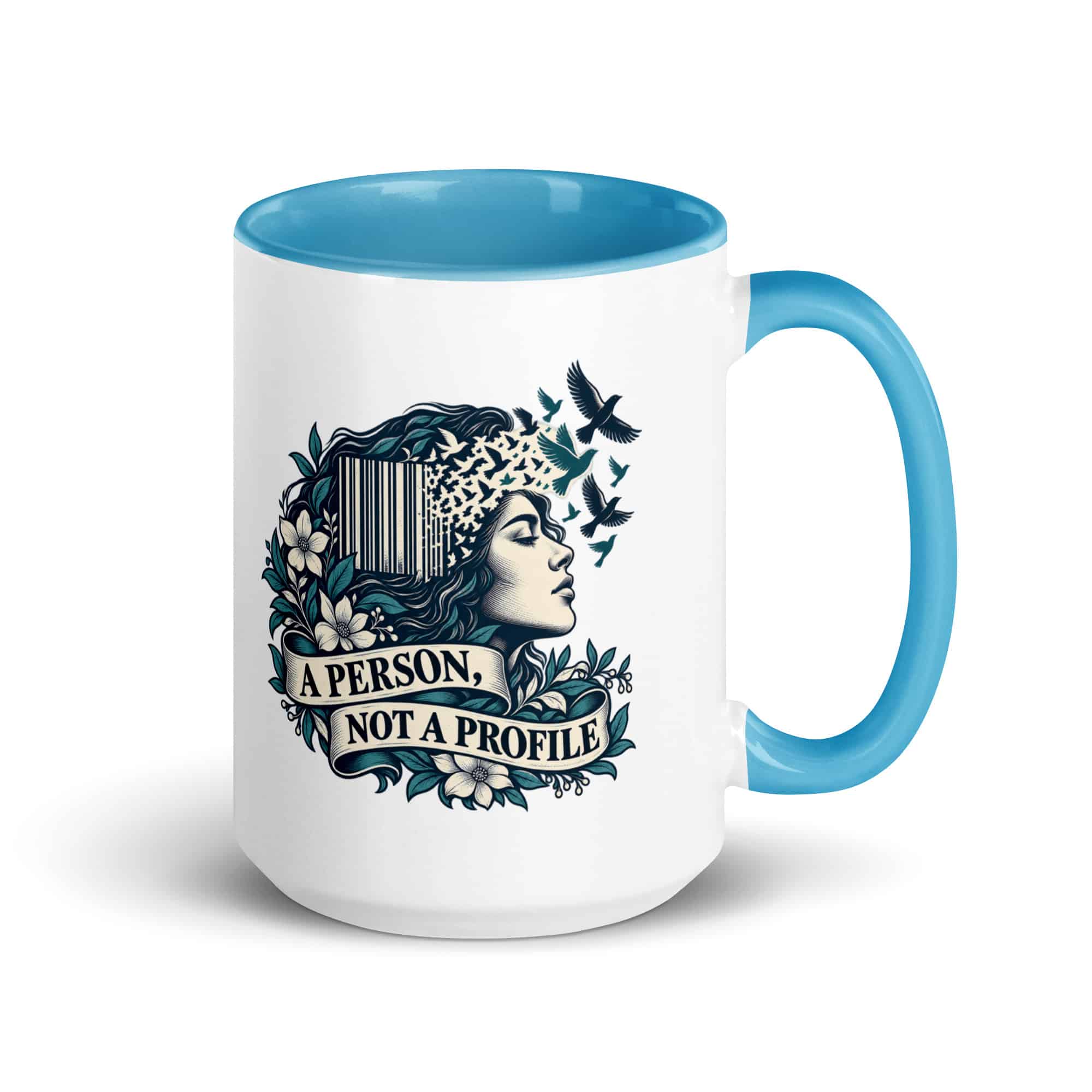 Color Inside Coffee Mug: A person, not a profile