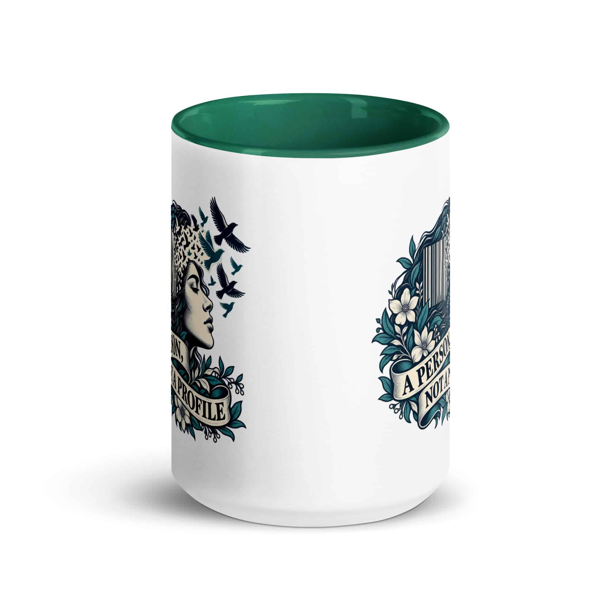 Color Inside Coffee Mug: A person, not a profile