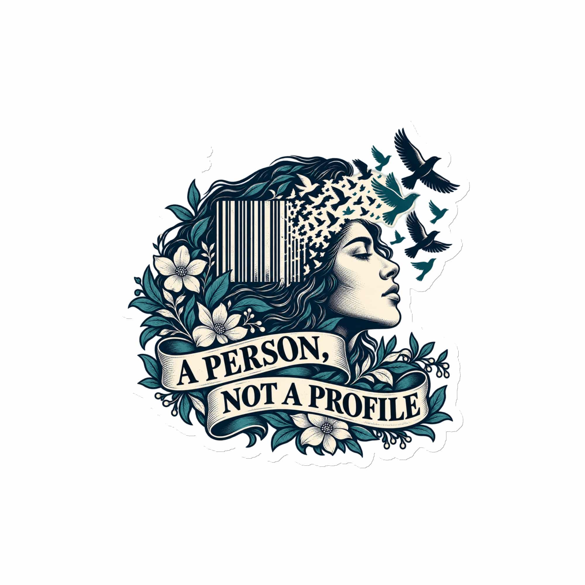 Die-Cut Magnet: A person, not a profile