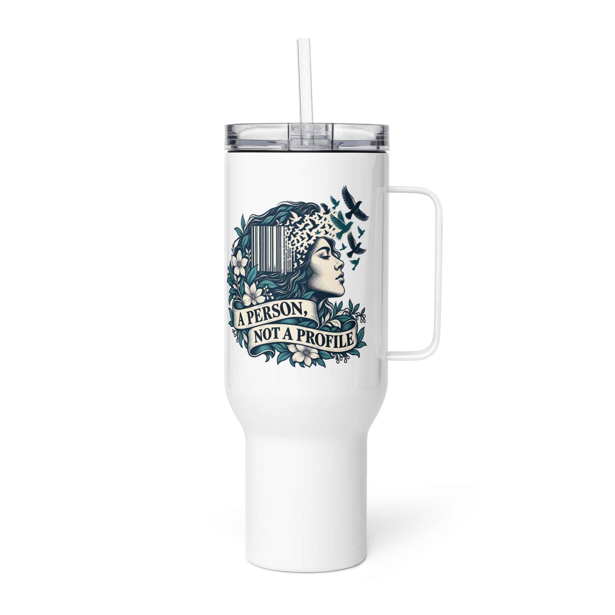Travel Mug: A person, not a profile