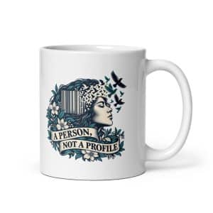 White Ceramic Coffee Mug: A person, not a profile - 11 oz - Main