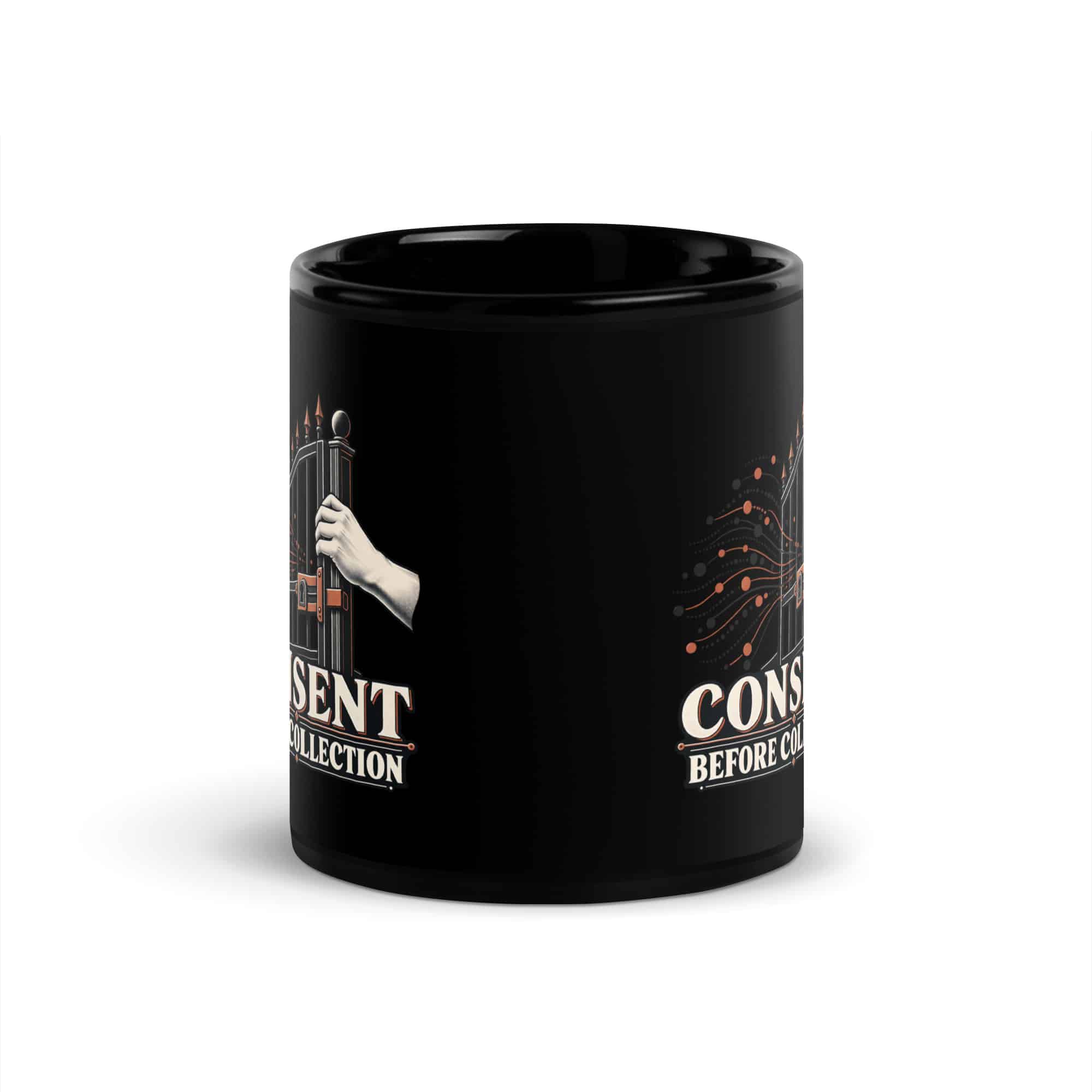 Black Glossy Coffee Mug: Consent before collection