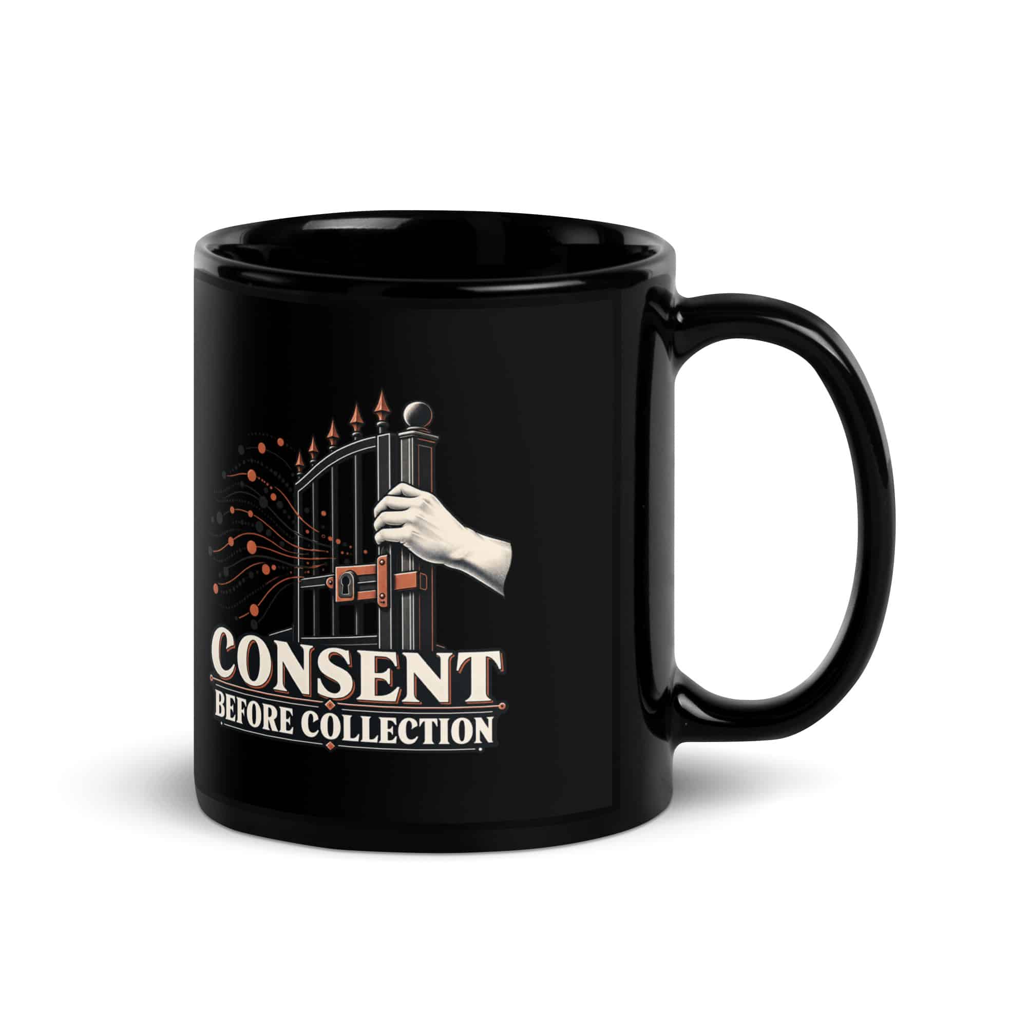 Black Glossy Coffee Mug: Consent before collection