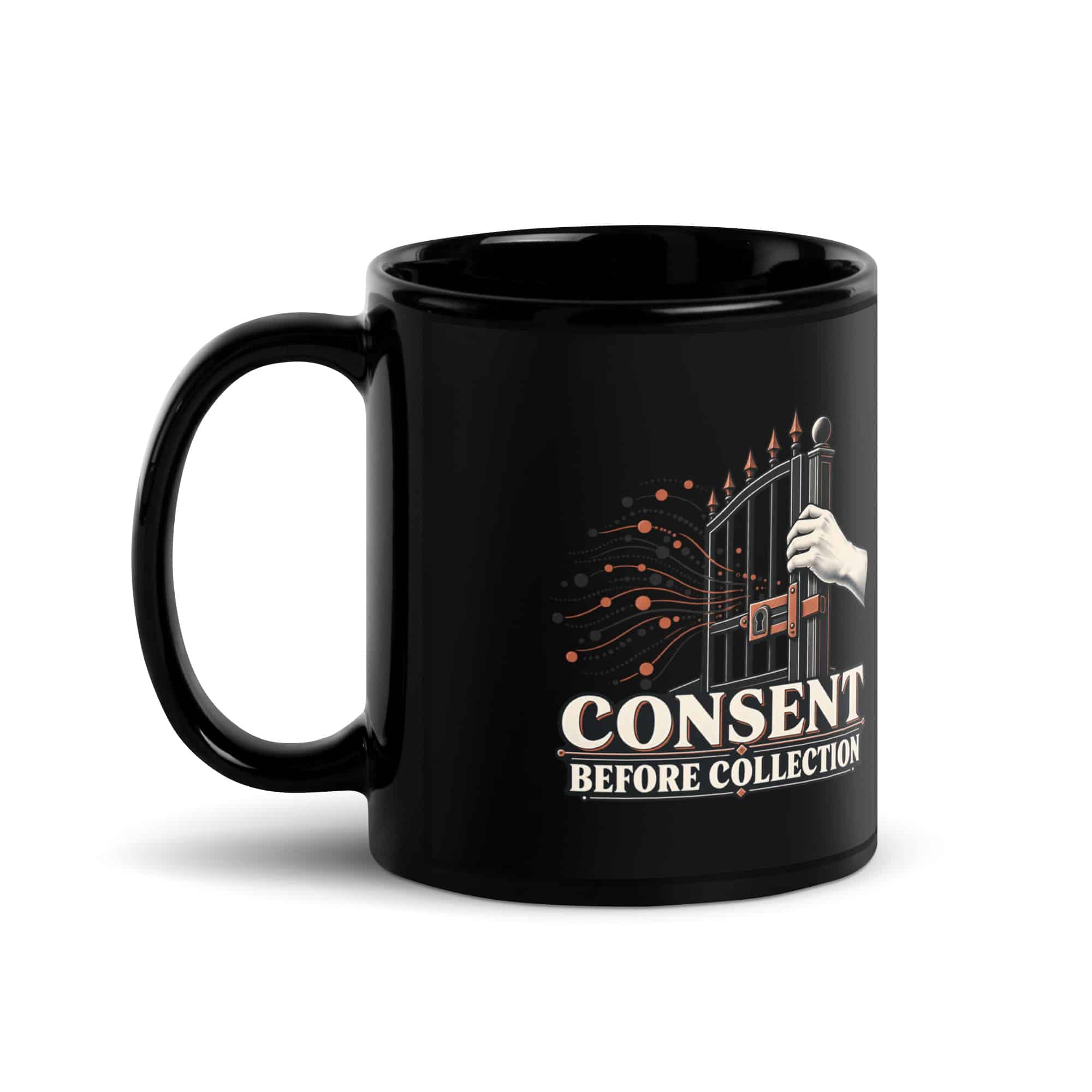 Black Glossy Coffee Mug: Consent before collection