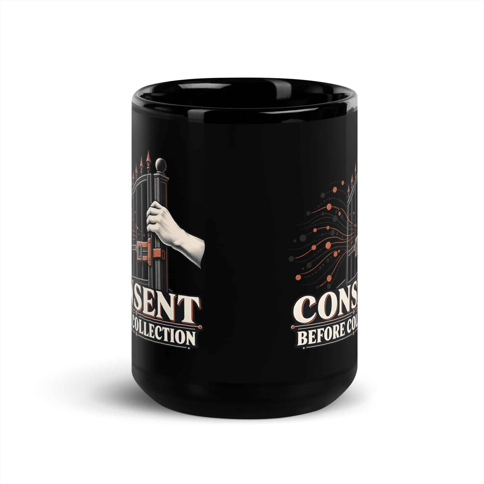 Black Glossy Coffee Mug: Consent before collection