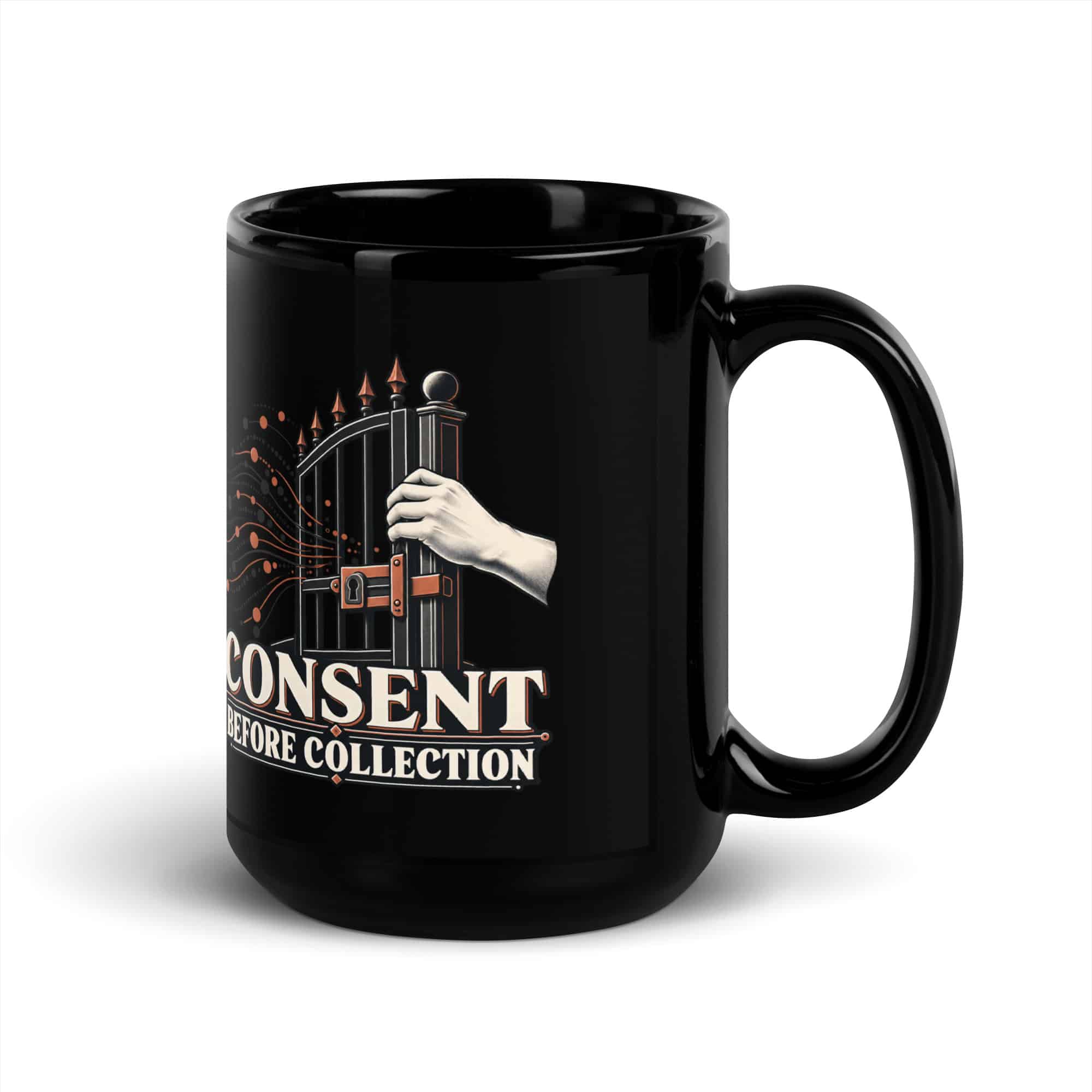 Black Glossy Coffee Mug: Consent before collection