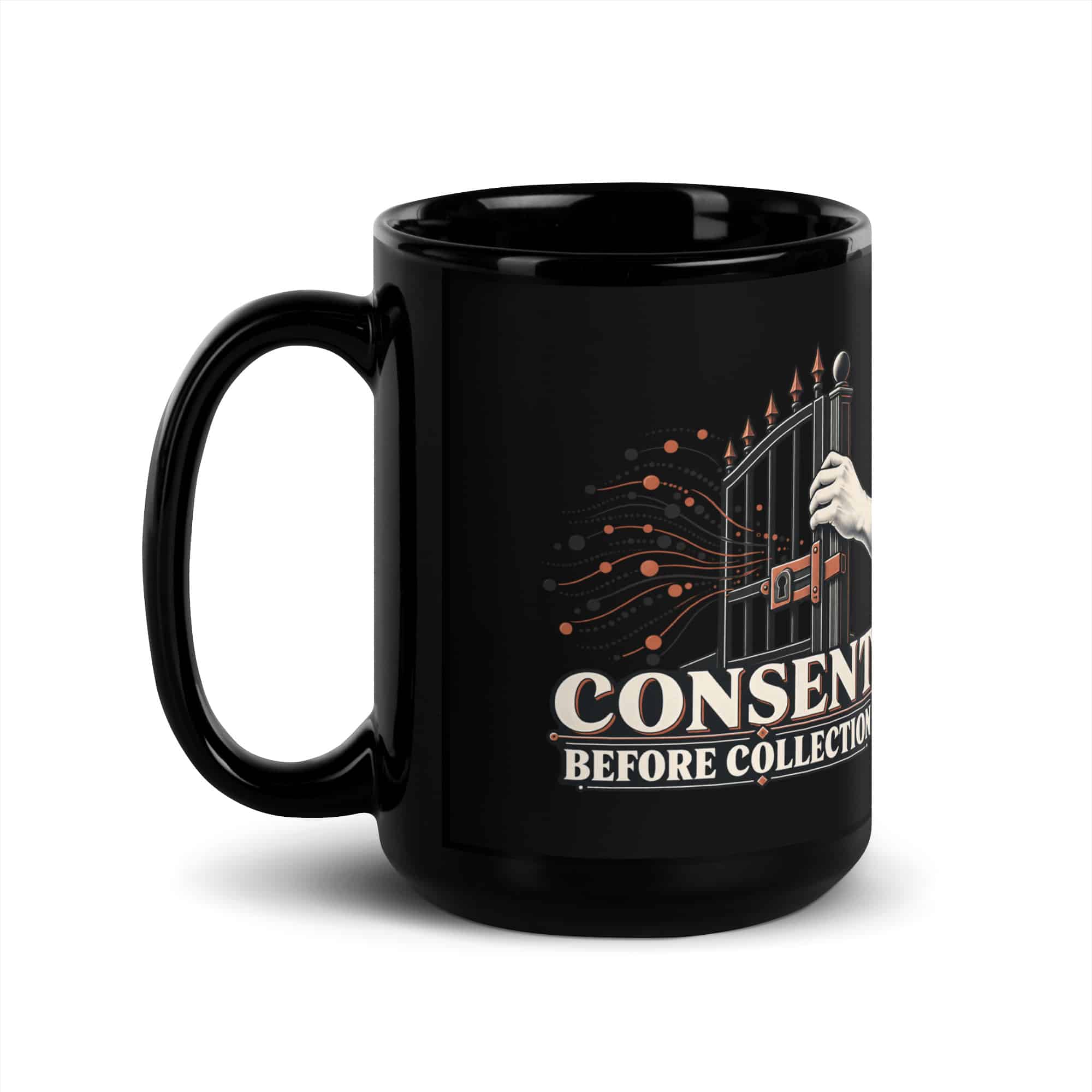 Black Glossy Coffee Mug: Consent before collection