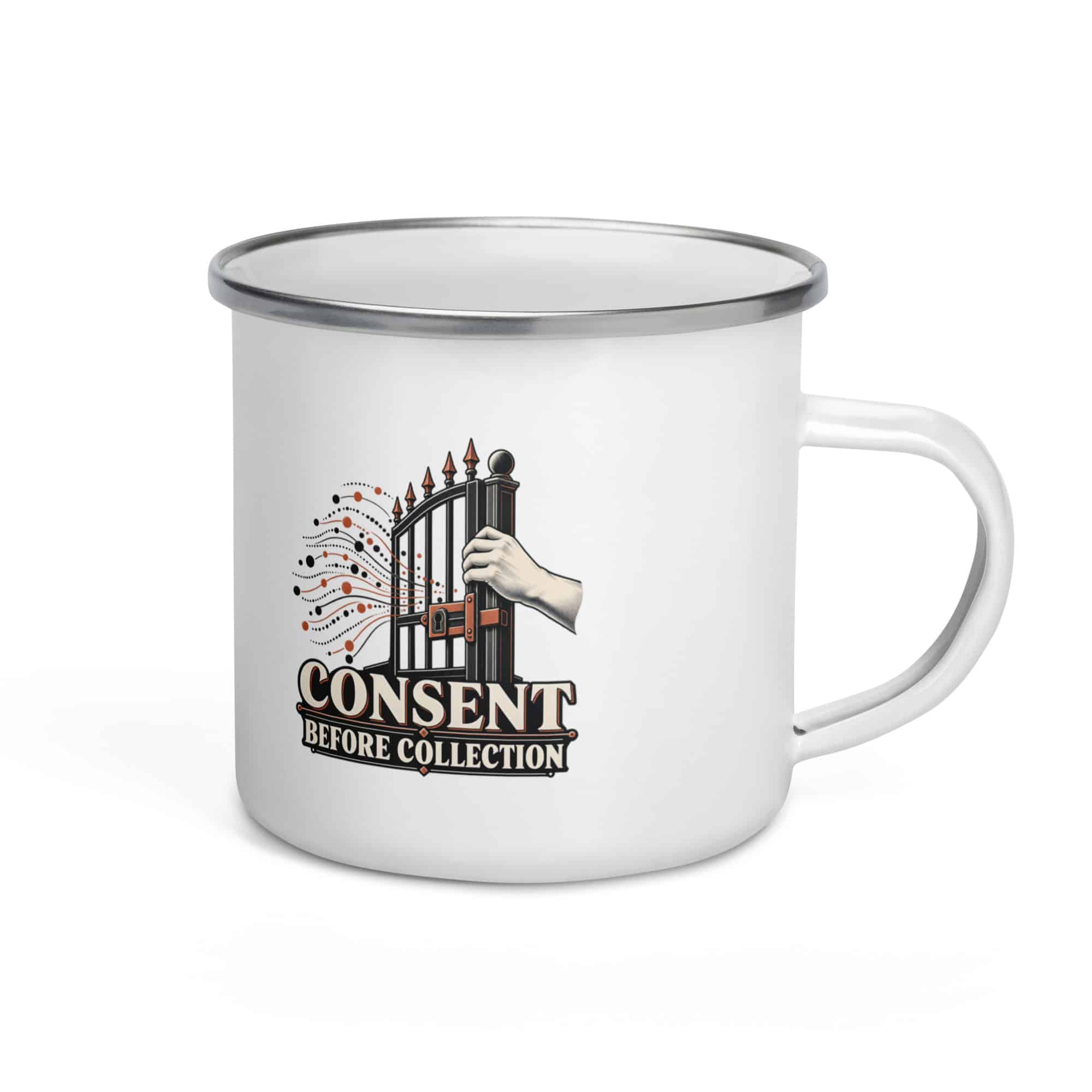 Enamel Camp Mug: Consent before collection