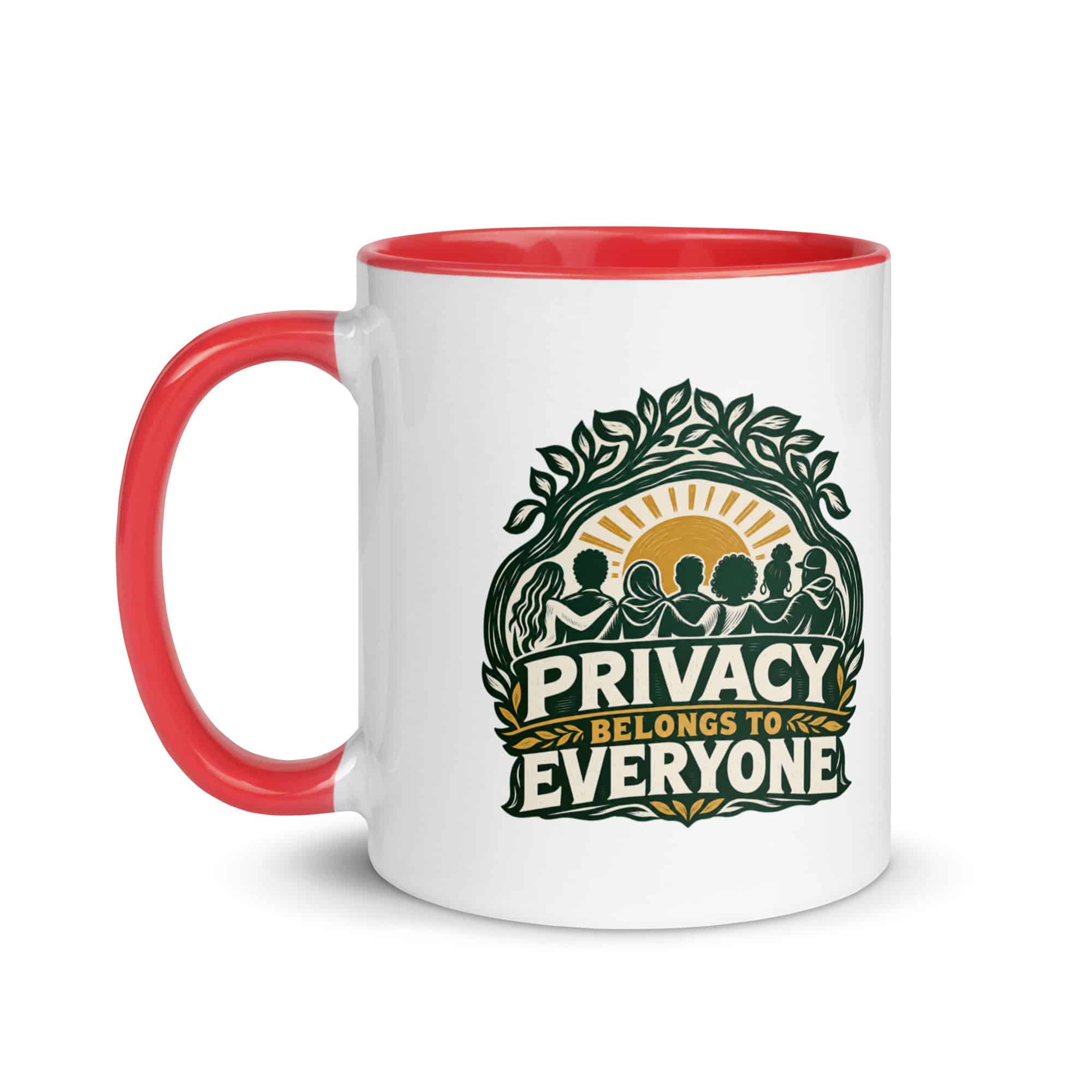 Color Inside Coffee Mug: Privacy belongs to everyone