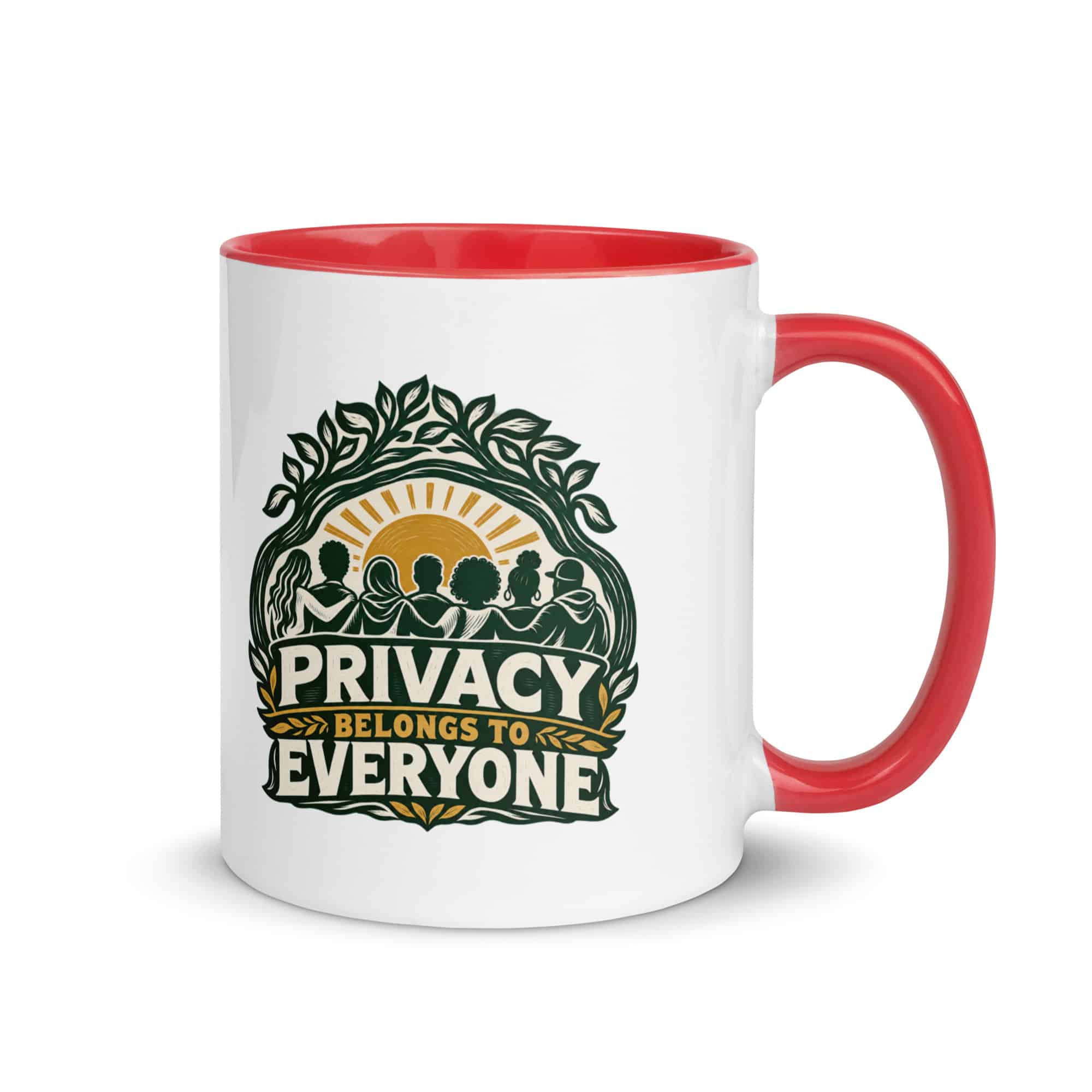 Color Inside Coffee Mug: Privacy belongs to everyone