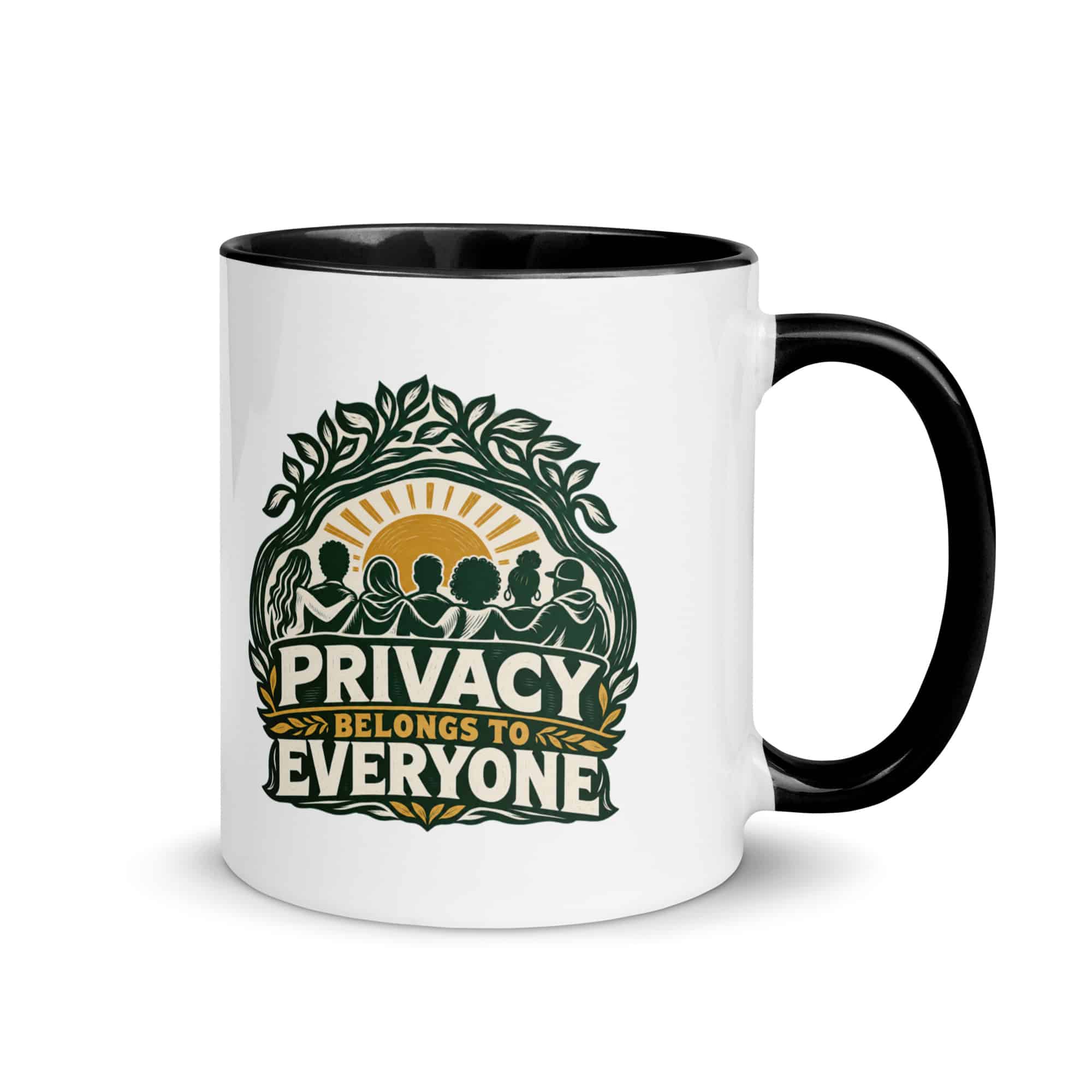 Color Inside Coffee Mug: Privacy belongs to everyone